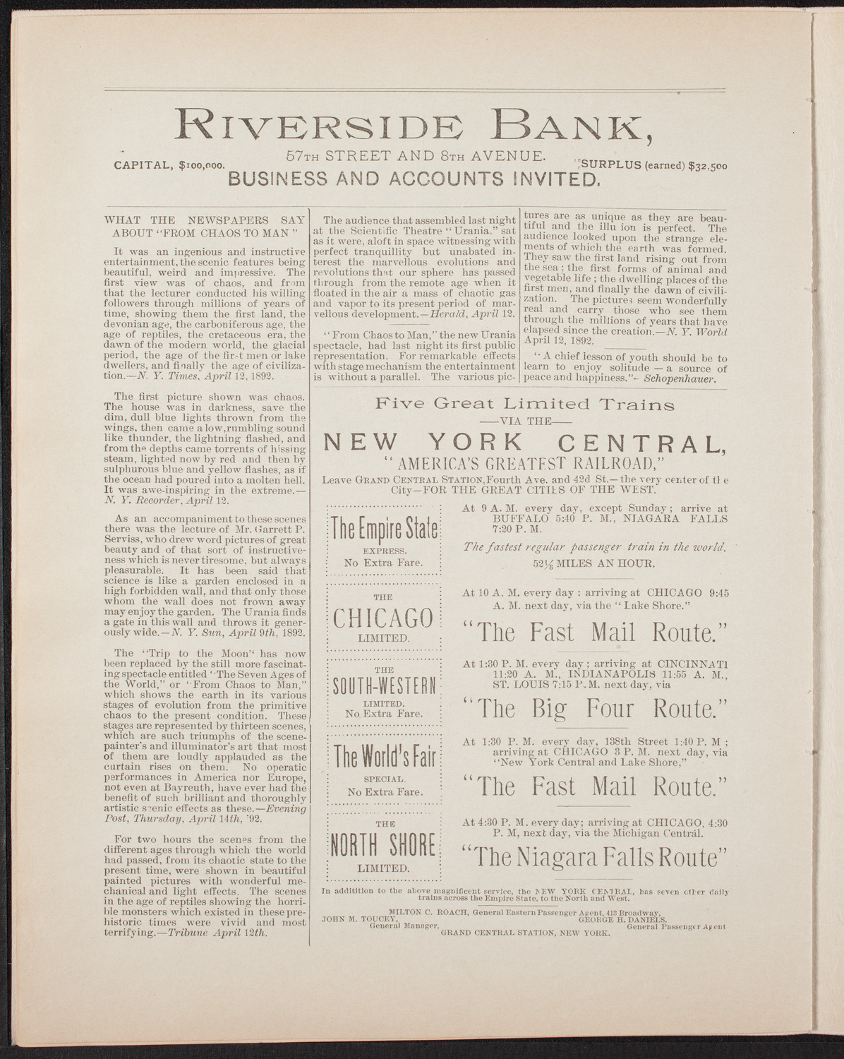 Our Quartette, April 26, 1892, program page 8