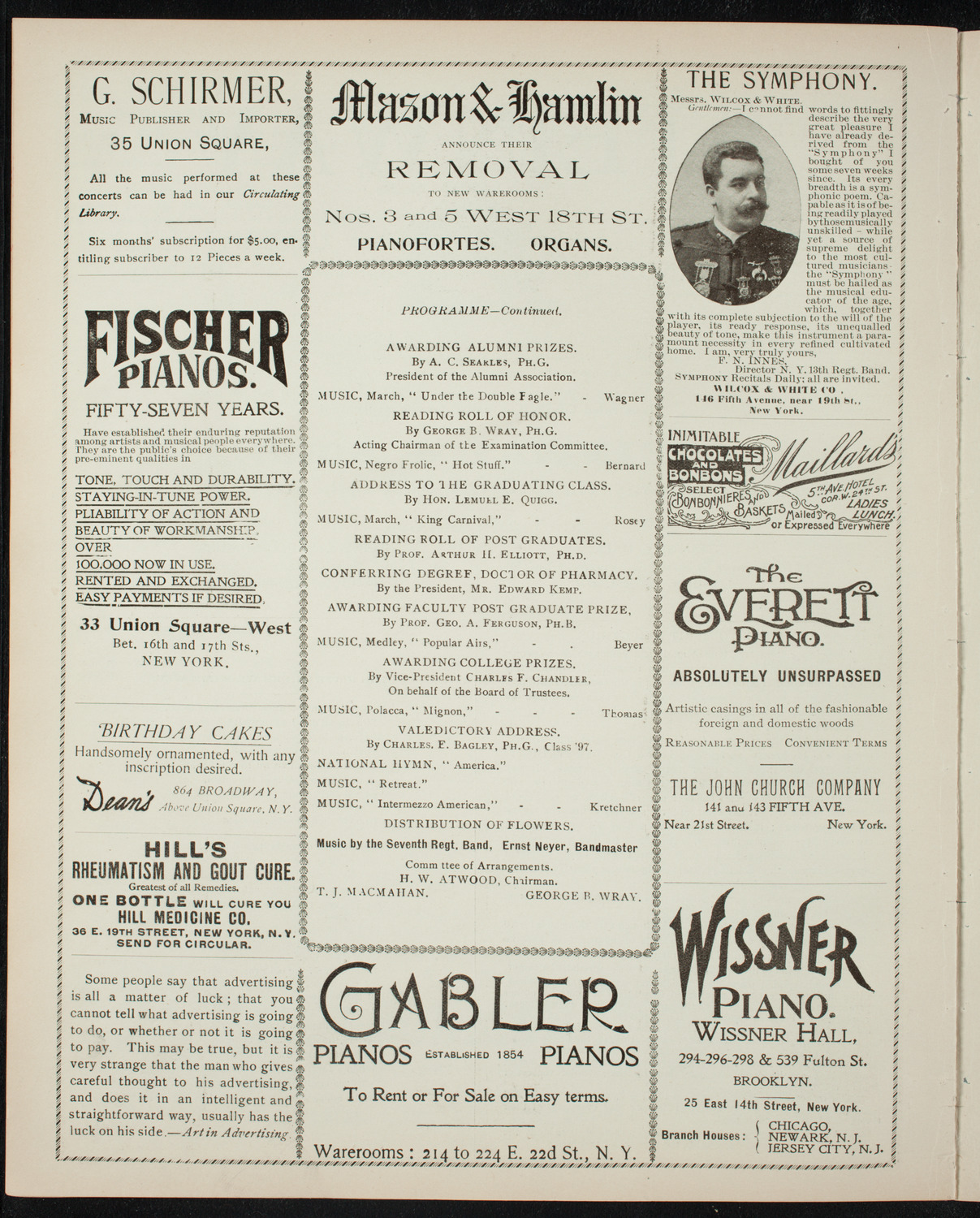 Graduation: College of Pharmacy of the City of New York, April 29, 1897, program page 6