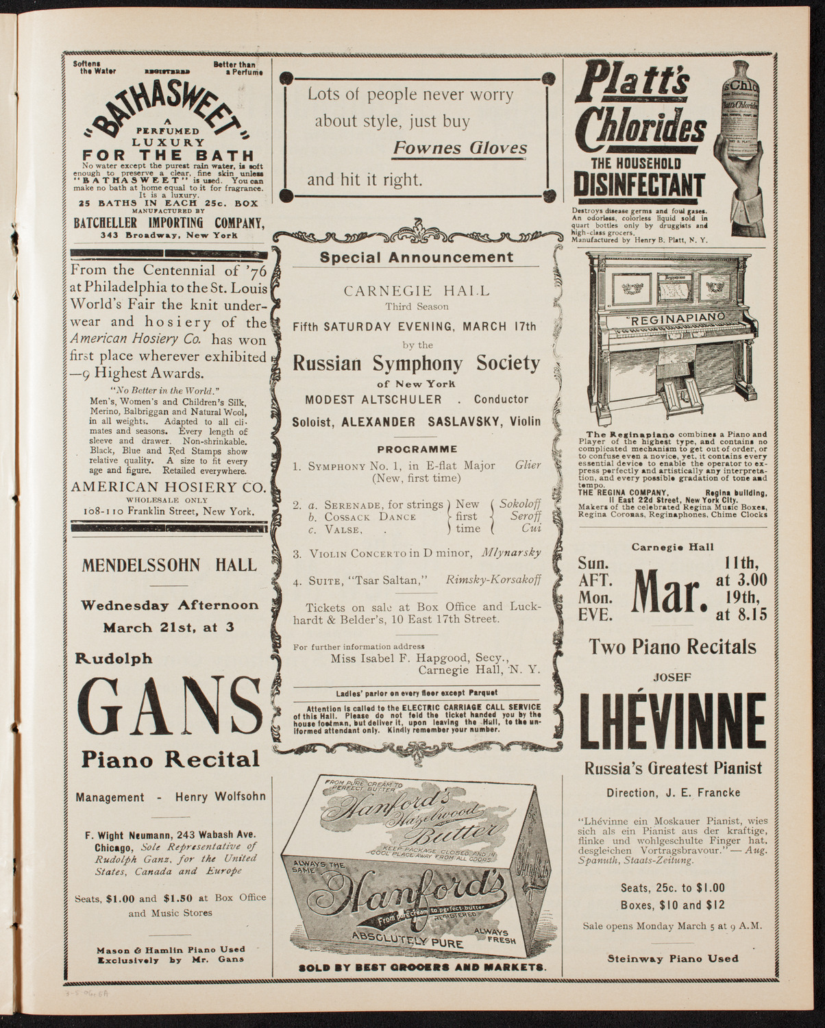 Elmendorf Lecture: The Rhine, March 5, 1906, program page 9
