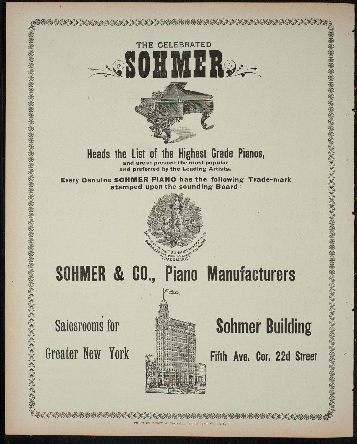 Columbia University Musical Society, February 28, 1899, program page 8