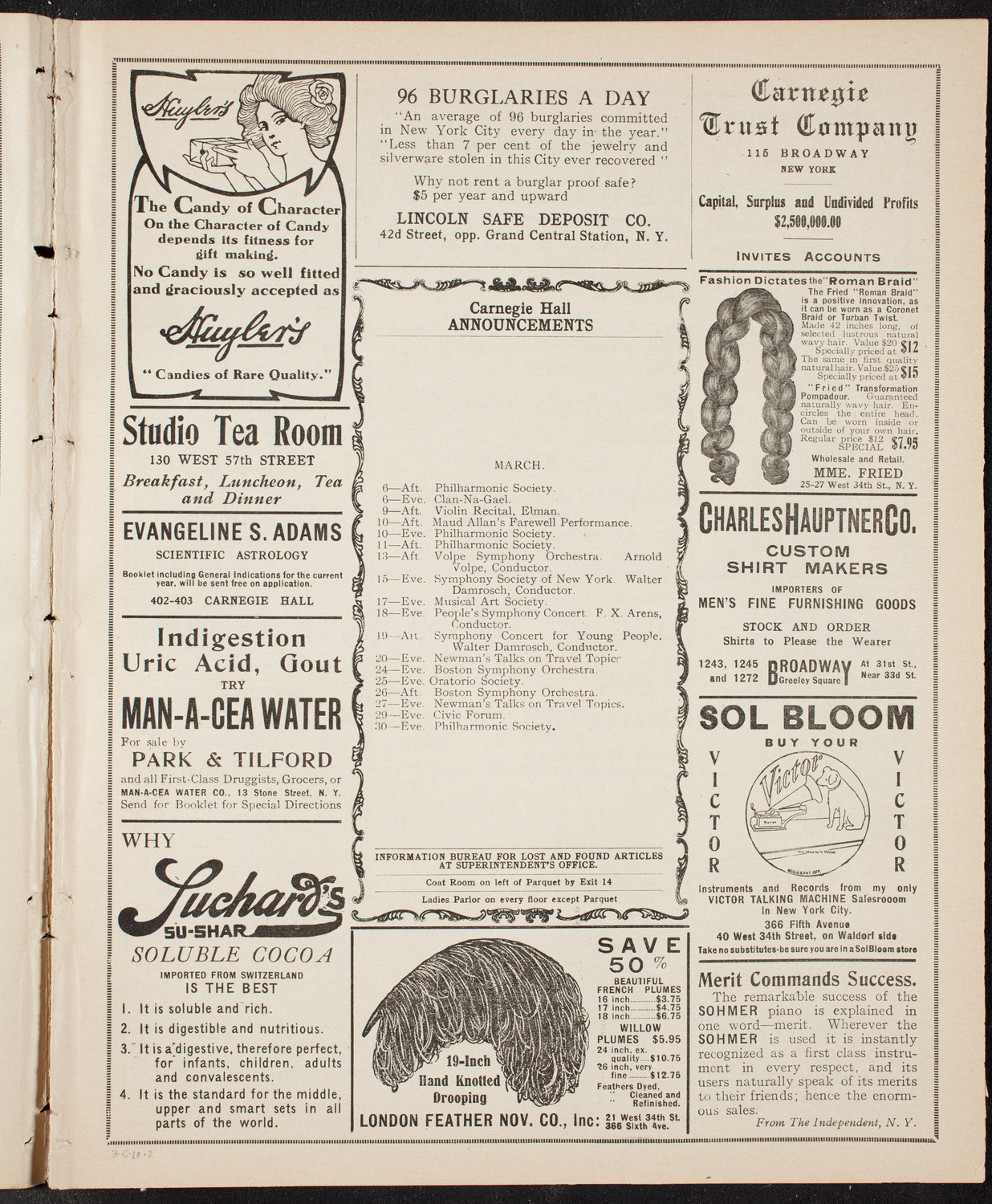 Symphony Concert for Young People, March 5, 1910, program page 3