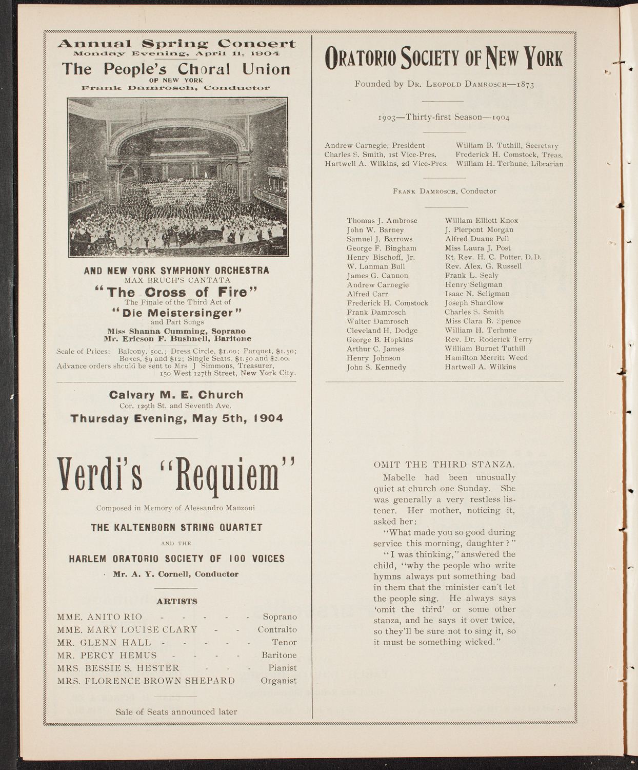 New York Banks' Glee Club, April 8, 1904, program page 8