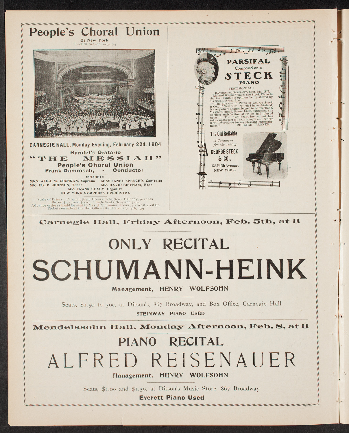 Wetzler Symphony Orchestra, January 23, 1904, program page 8