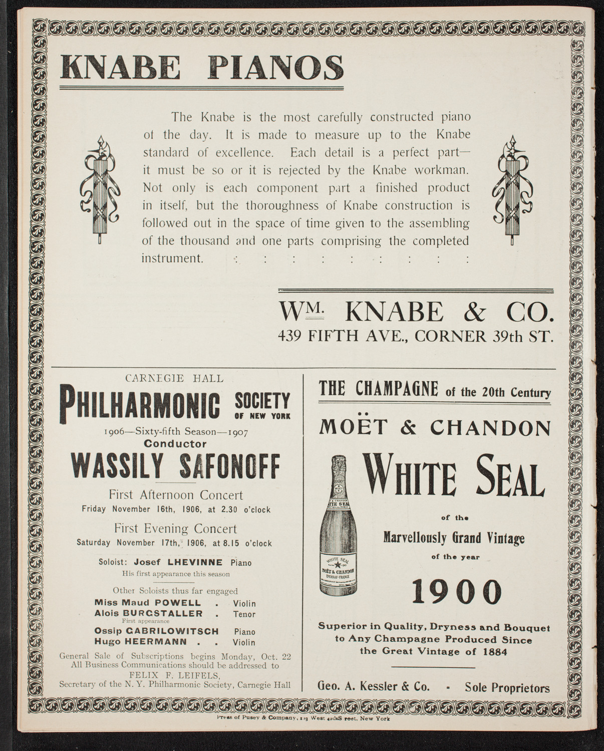 New York Symphony Orchestra, November 4, 1906, program page 14