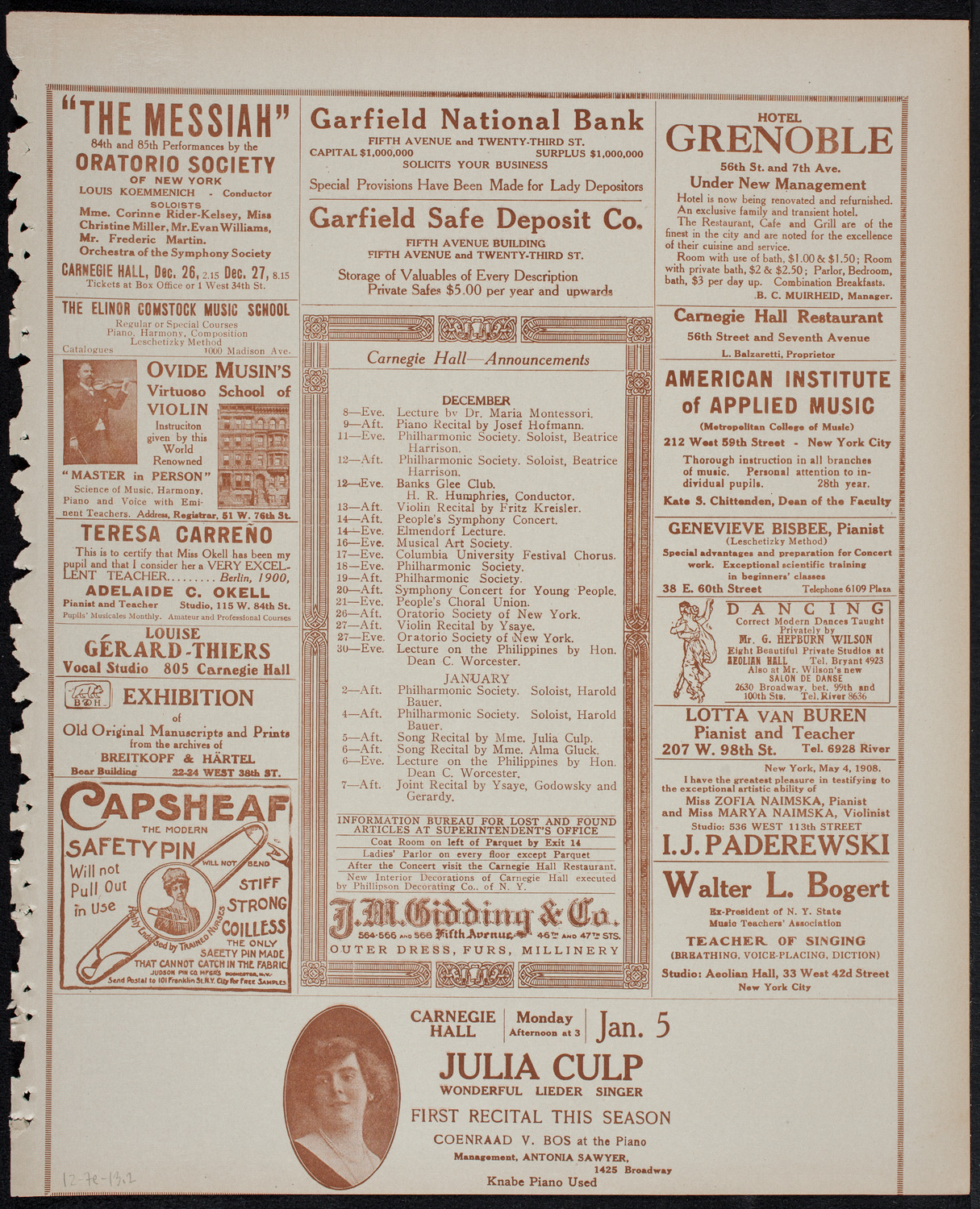 Elmendorf Lecture: The Edge of the Balkan States, December 7, 1913, program page 3