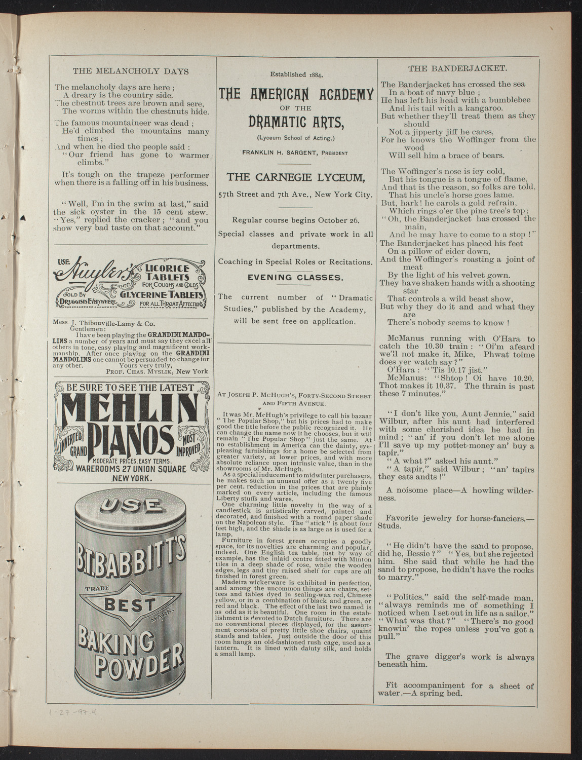 Recital by Mercedes Leigh, January 27, 1897, program page 7