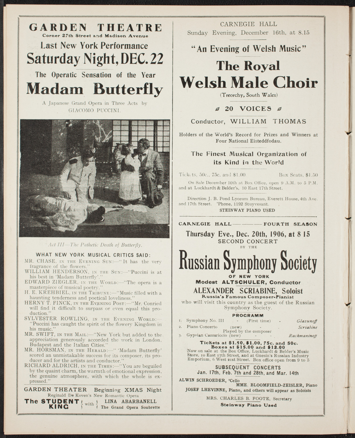 Musical Art Society of New York, December 13, 1906, program page 10