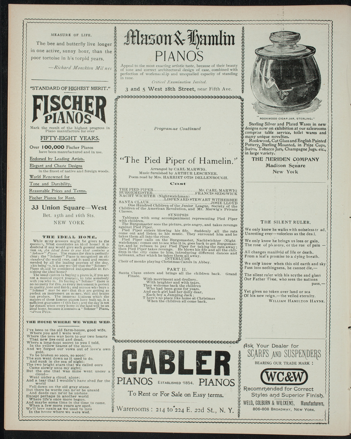 Holiday Pantomime by the Junior League, December 29, 1897, program page 6