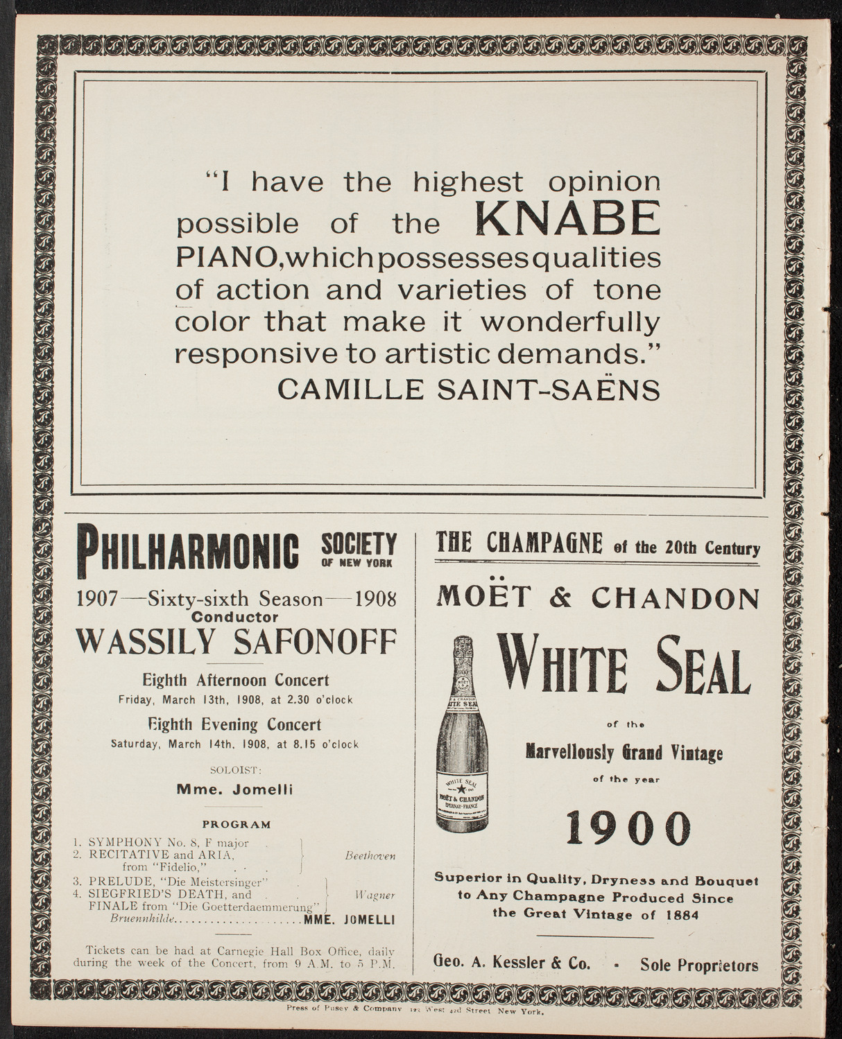 Musical Art Society of New York, March 12, 1908, program page 12