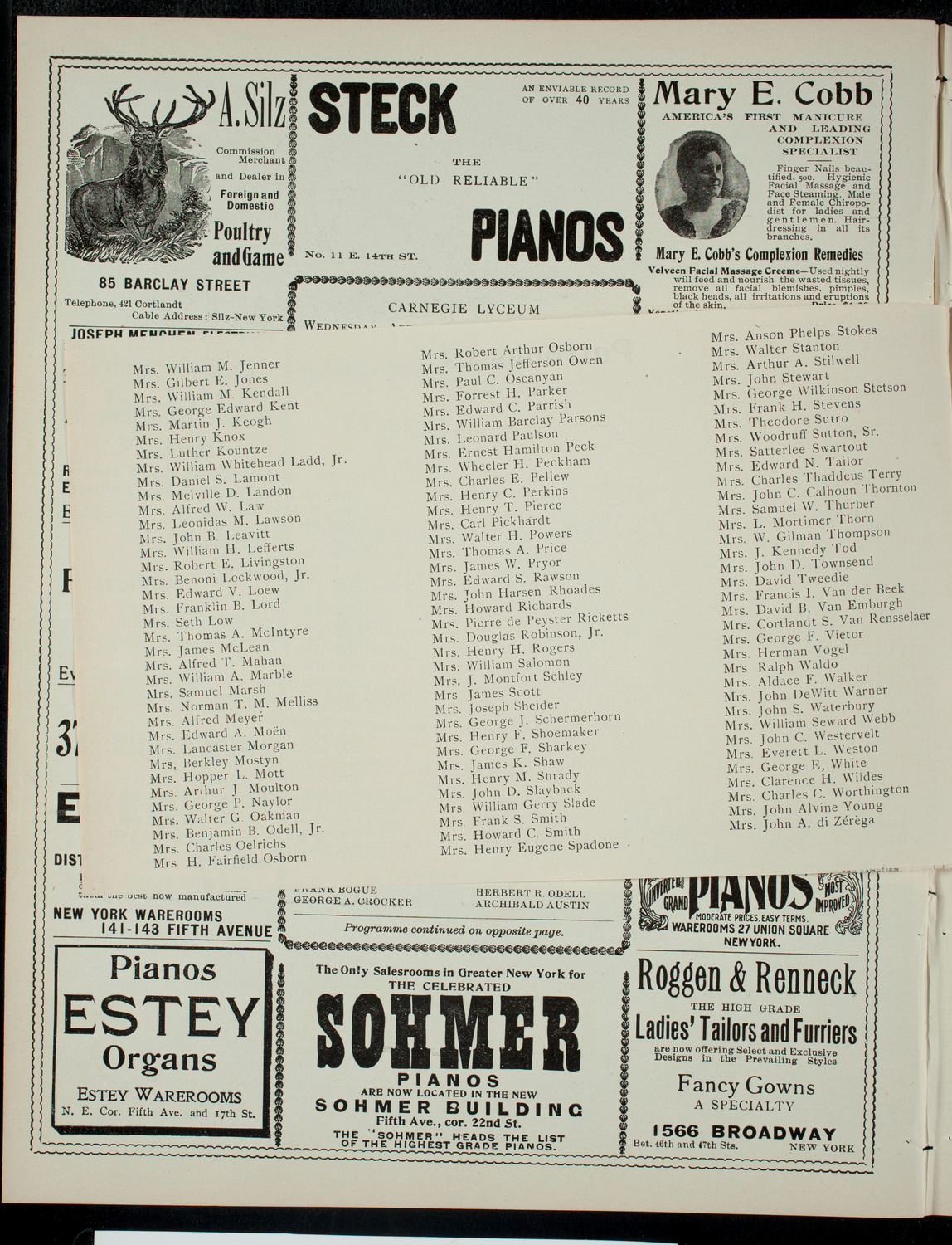 Columbia Sophomore Dramatic Society, December 19, 1900, program page 4