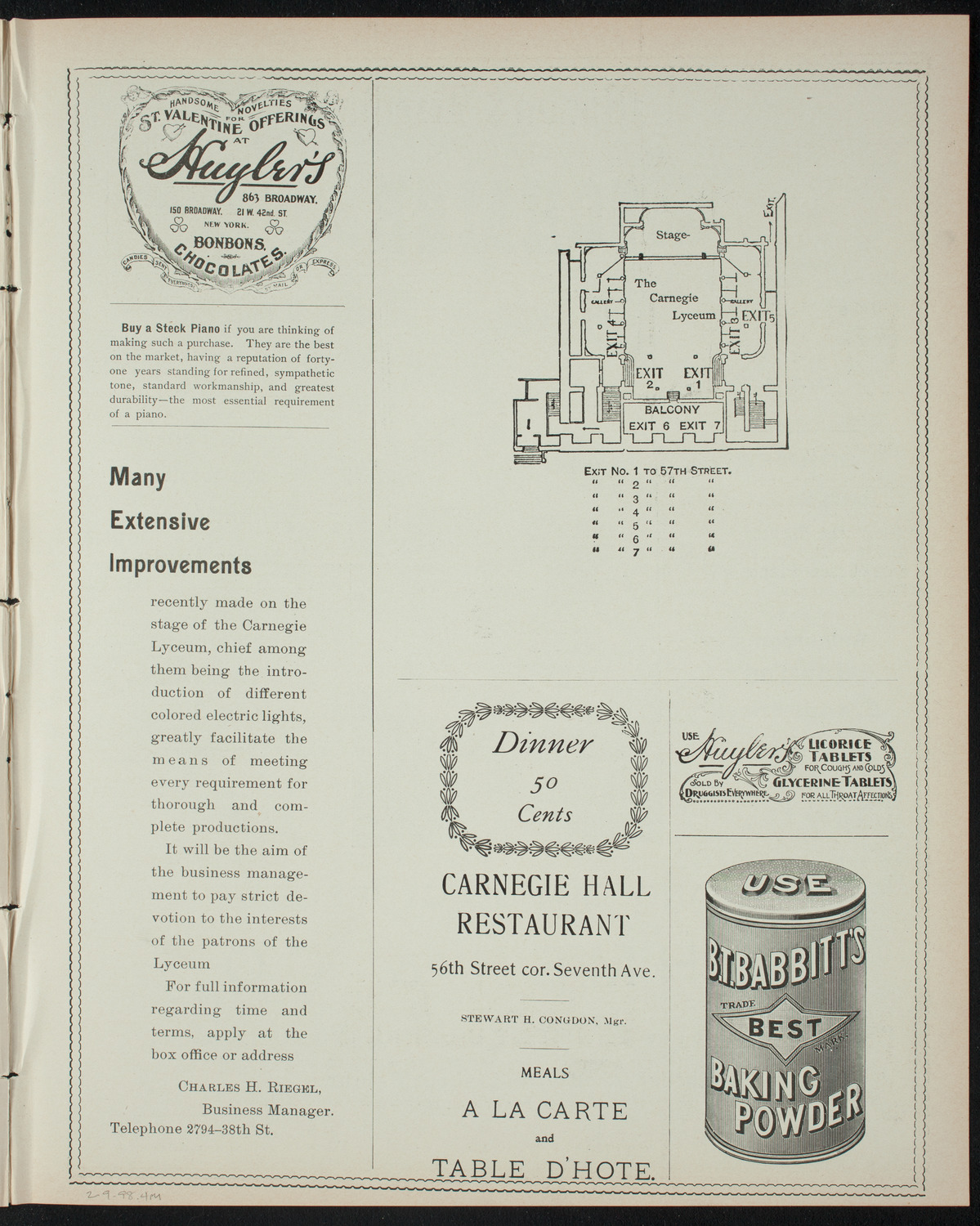 Powers-Mannes Wednesday Morning Musicale, February 9, 1898, program page 7