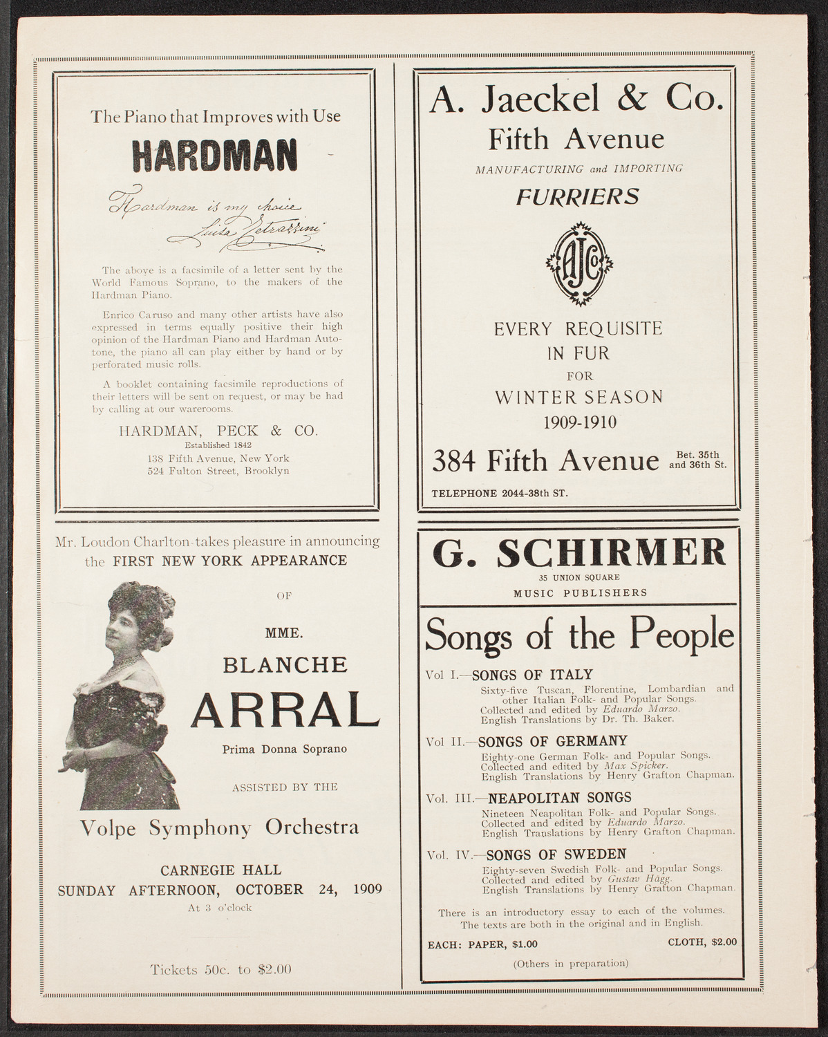 Ludwig Wüllner, October 16, 1909, program page 8