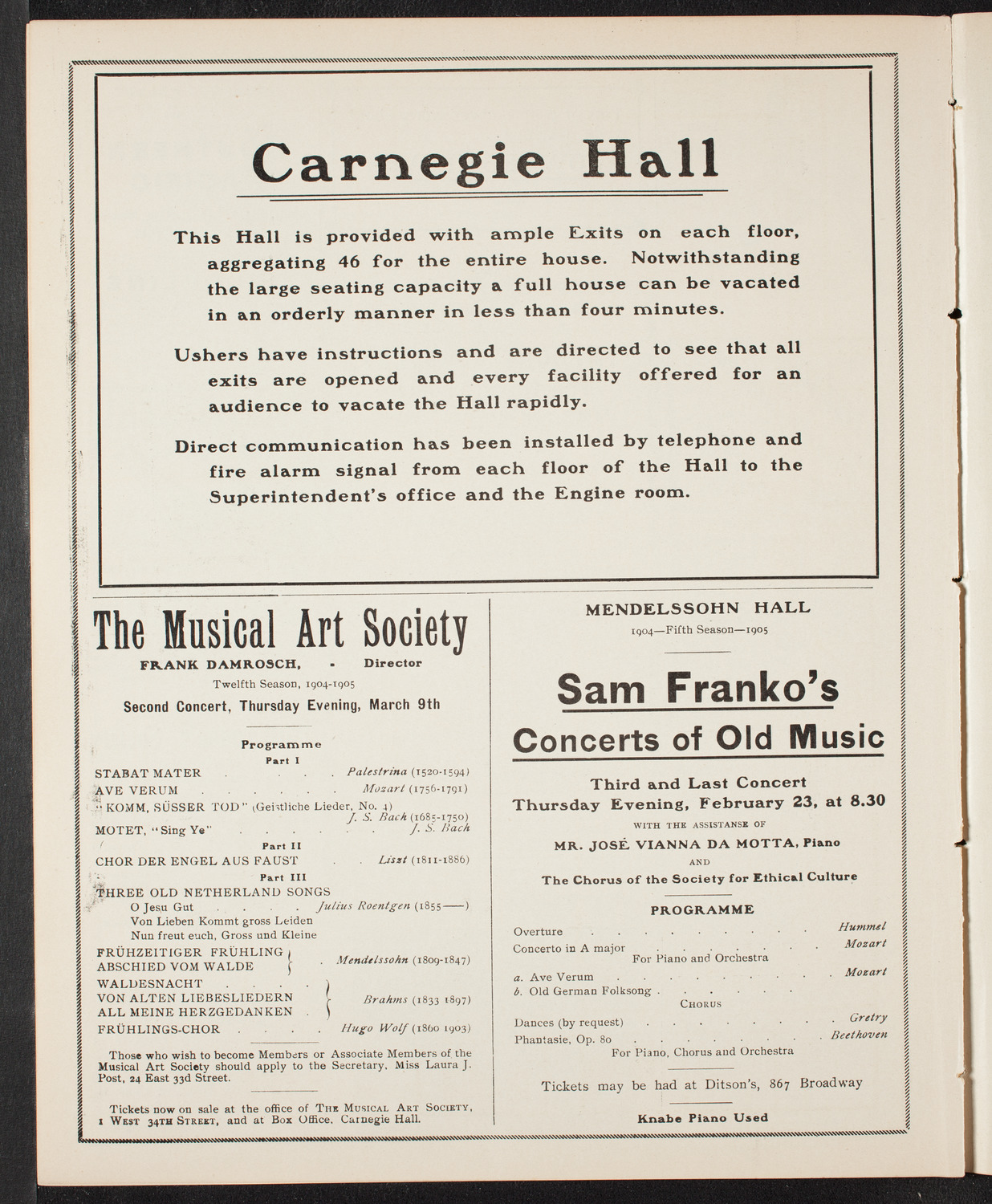 Rivela and His Band, February 19, 1905, program page 10