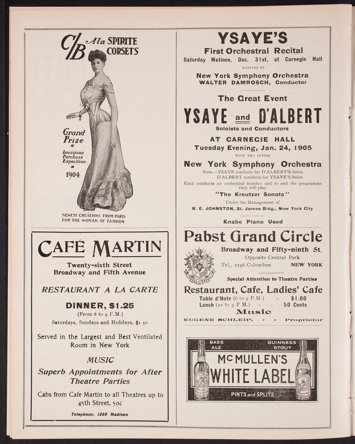 Sousa and His Band, December 26, 1904, program page 8