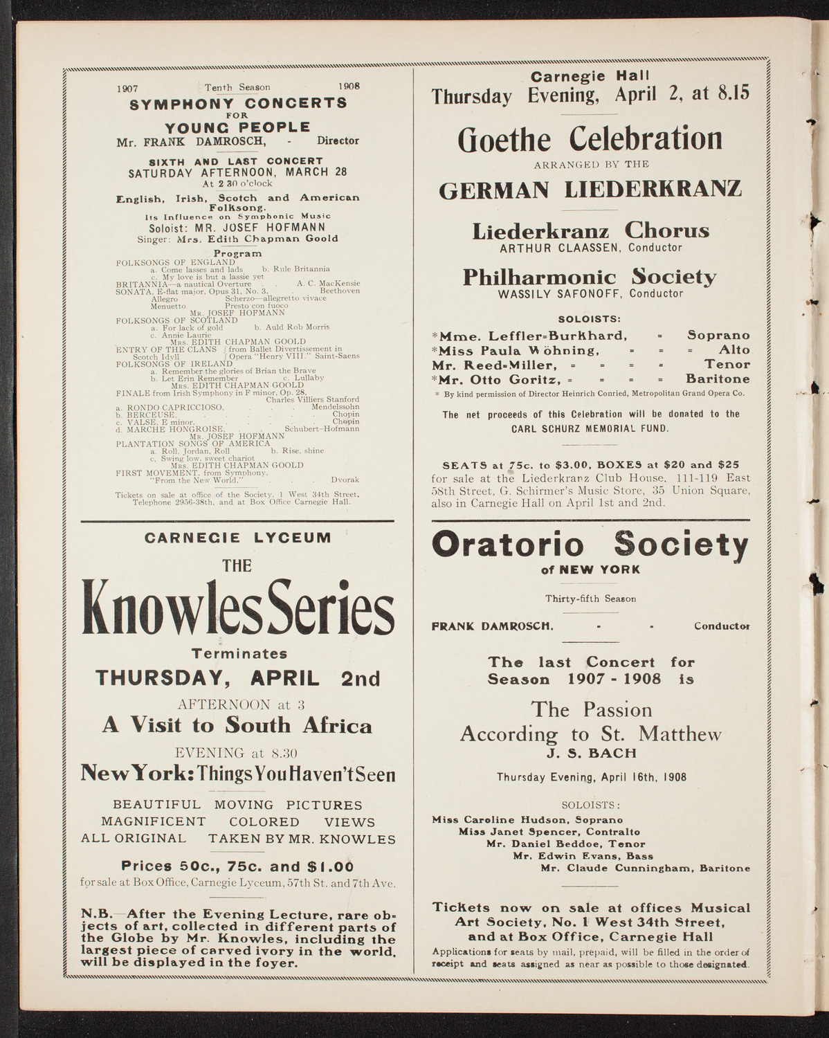 People's Symphony Concert, March 27, 1908, program page 10