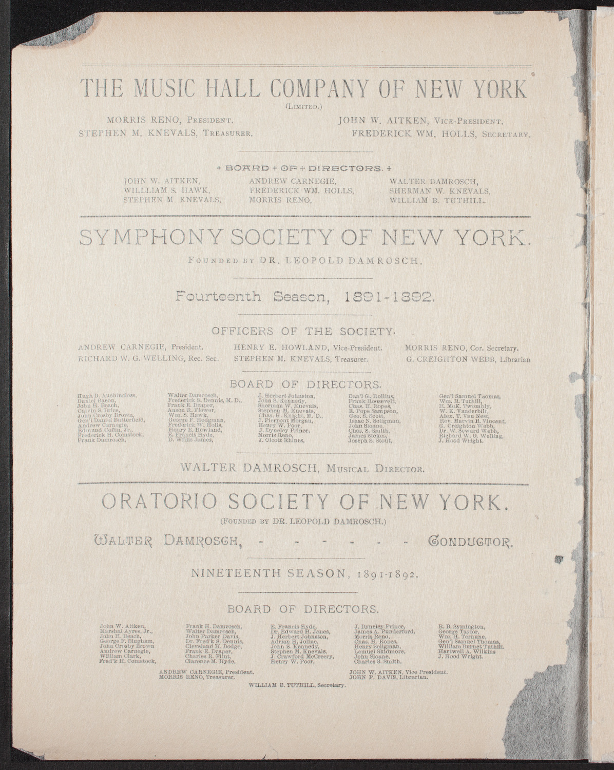 Saidee V. Milne assisted by Cecelia Bradford, Laura Schirmer-Mapleson, Sarah Baron Anderson, Alberto Pardo, and Others, April 18, 1892, program page 2