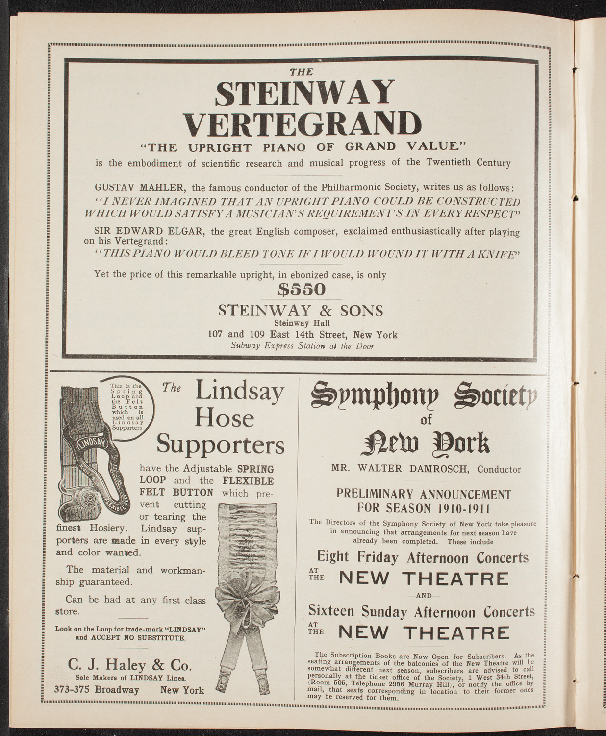 Fritz Kreisler, Violin, April 2, 1910, program page 4