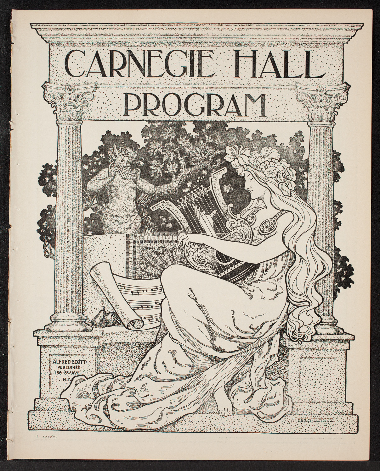 New York Philharmonic, November 13, 1903, program page 1