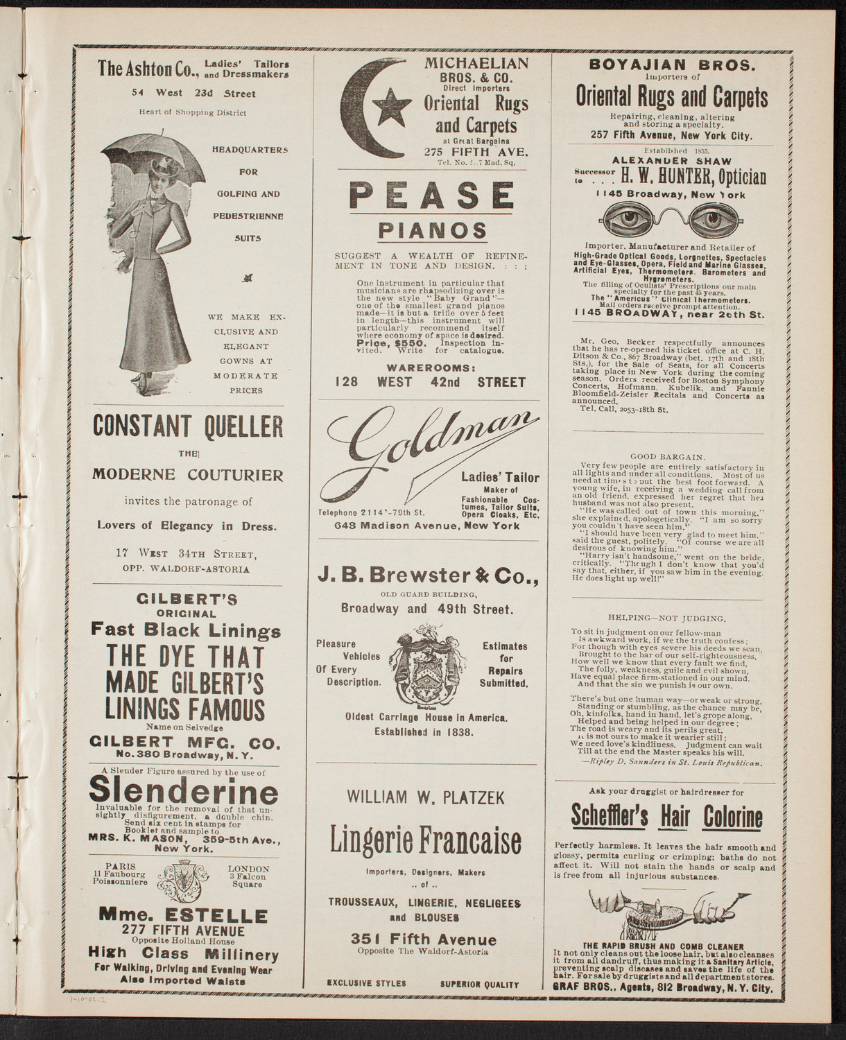 New York Philharmonic, January 10, 1902, program page 3