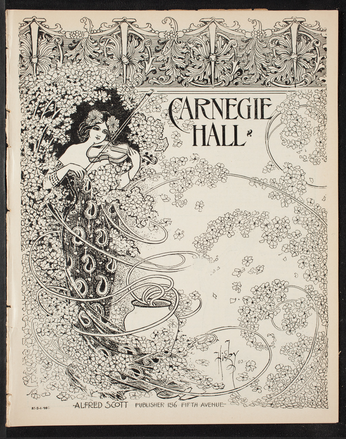 Oratorio Society of New York, February 4, 1909, program page 1