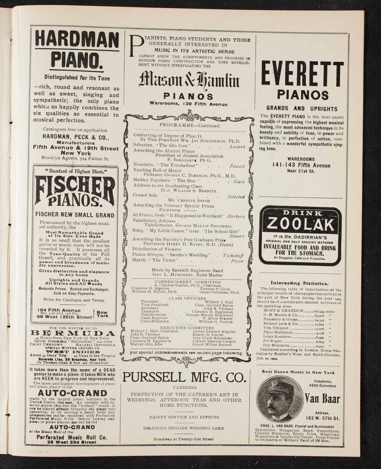 Graduation: College of Pharmacy of the City of New York, April 27, 1905, program page 7