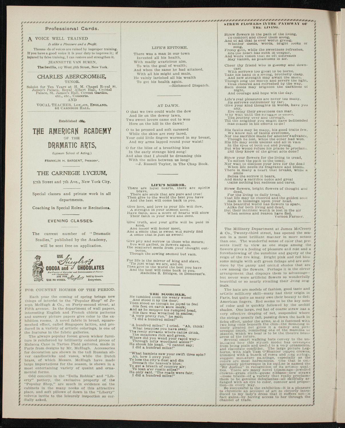 Grand Concert in Aid of the Pickford Sanitarium, April 28, 1897, program page 2