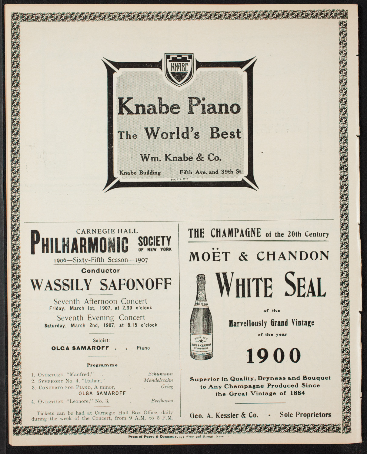 New York Philharmonic, February 8, 1907, program page 14