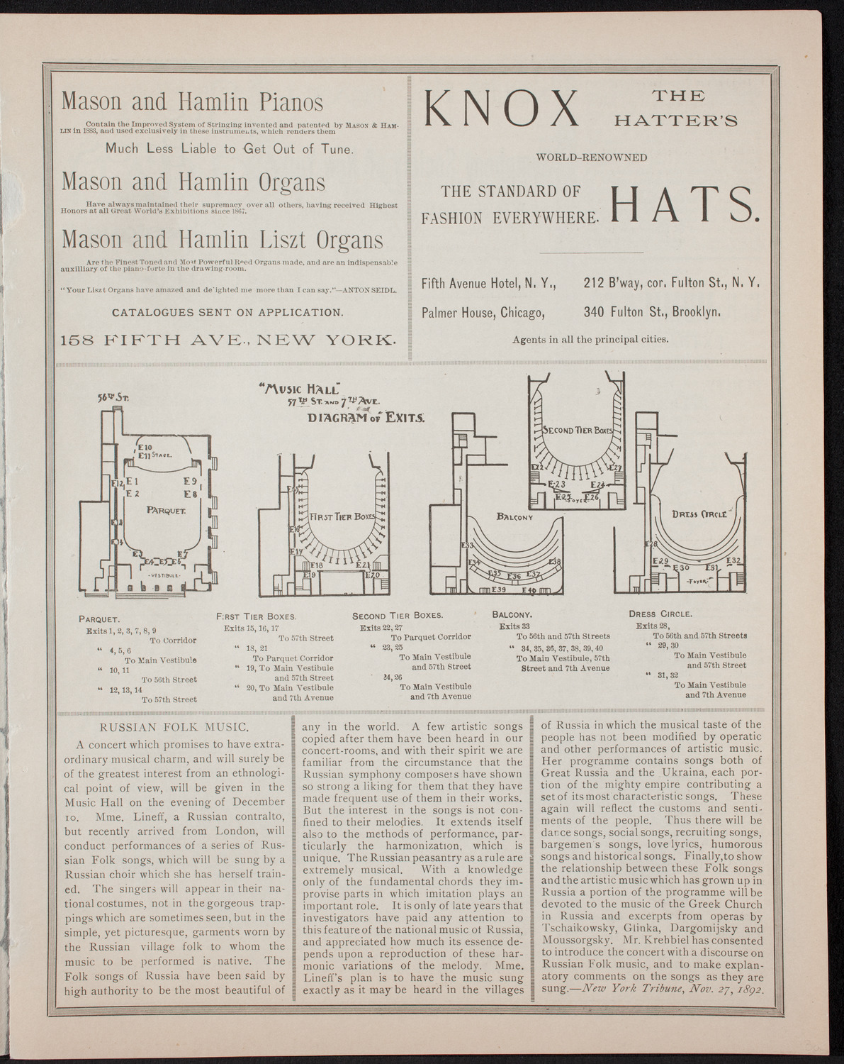 New York Symphony Orchestra, December 3, 1892, program page 3