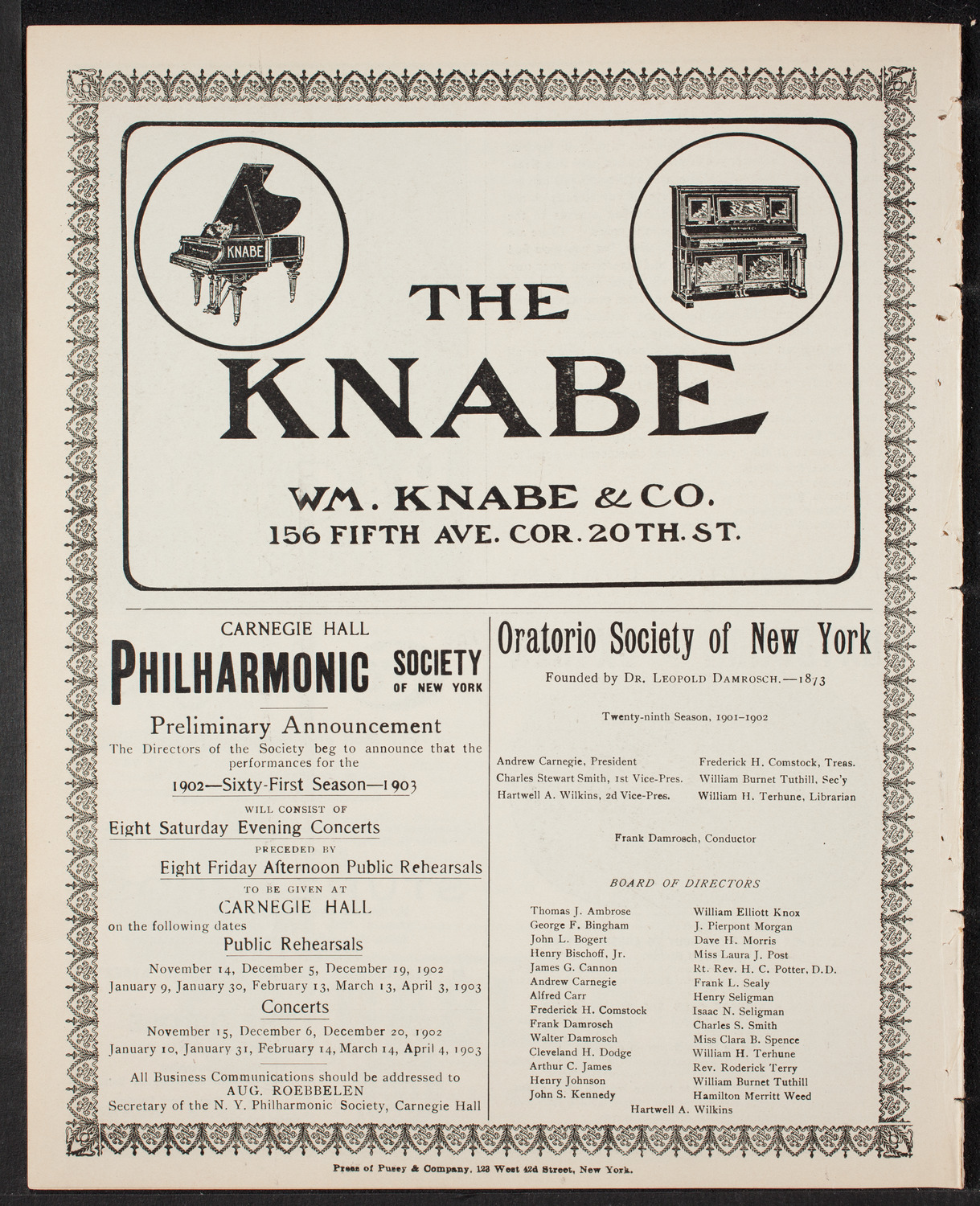 Memorial: Gunnar Wennerberg, May 4, 1902, program page 10