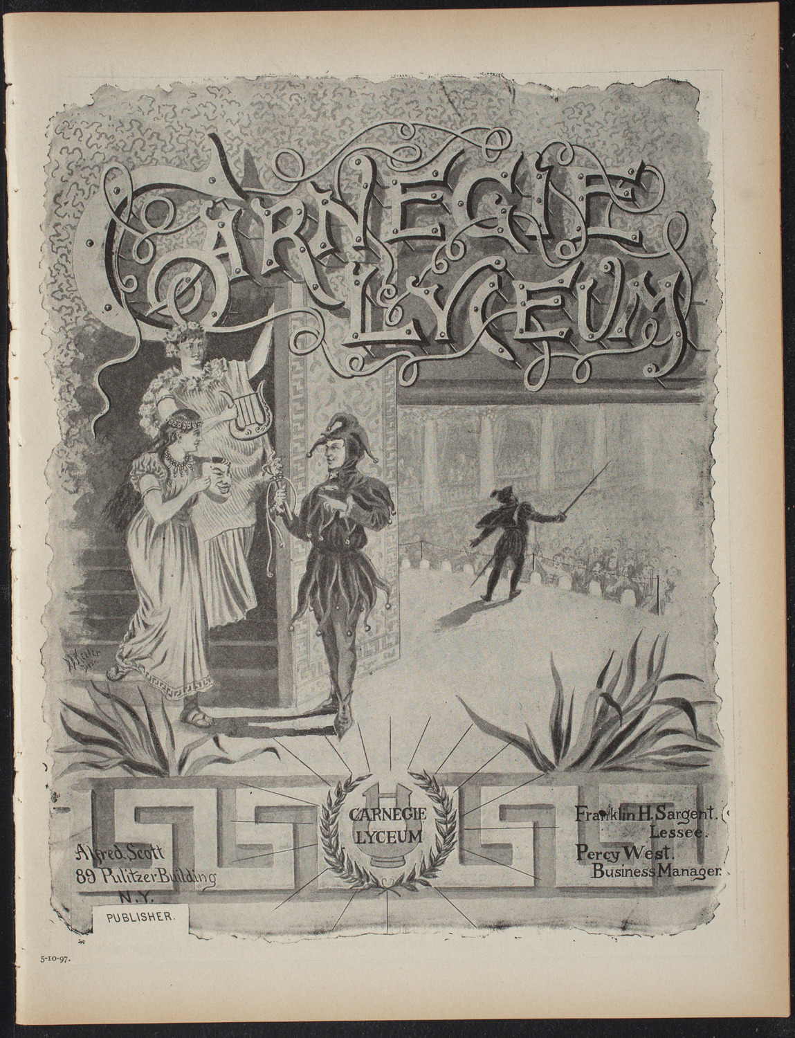 Benefit for the Sick and Wounded of the Cuban Revolution, May 10, 1897, program page 1