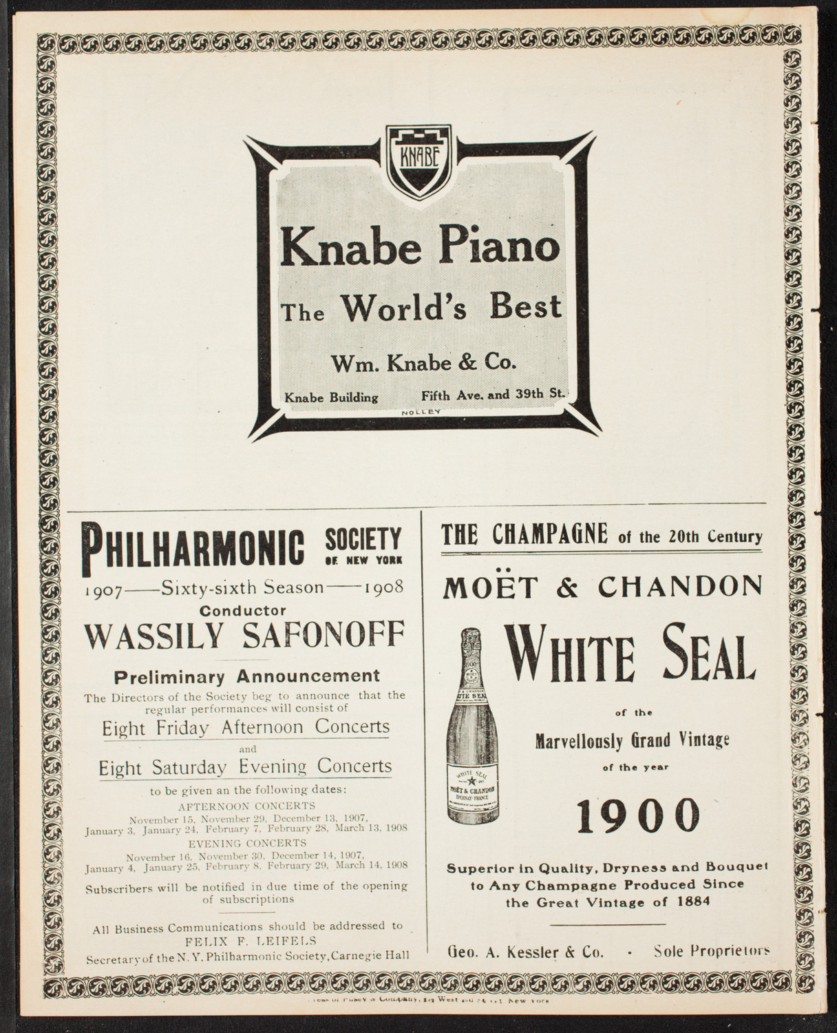 New York Philharmonic, April 5, 1907, program page 12