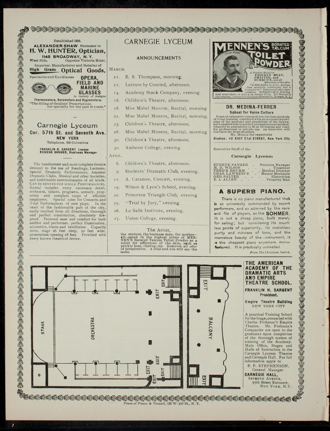 The Children's Theatre, March 9, 1901, program page 4