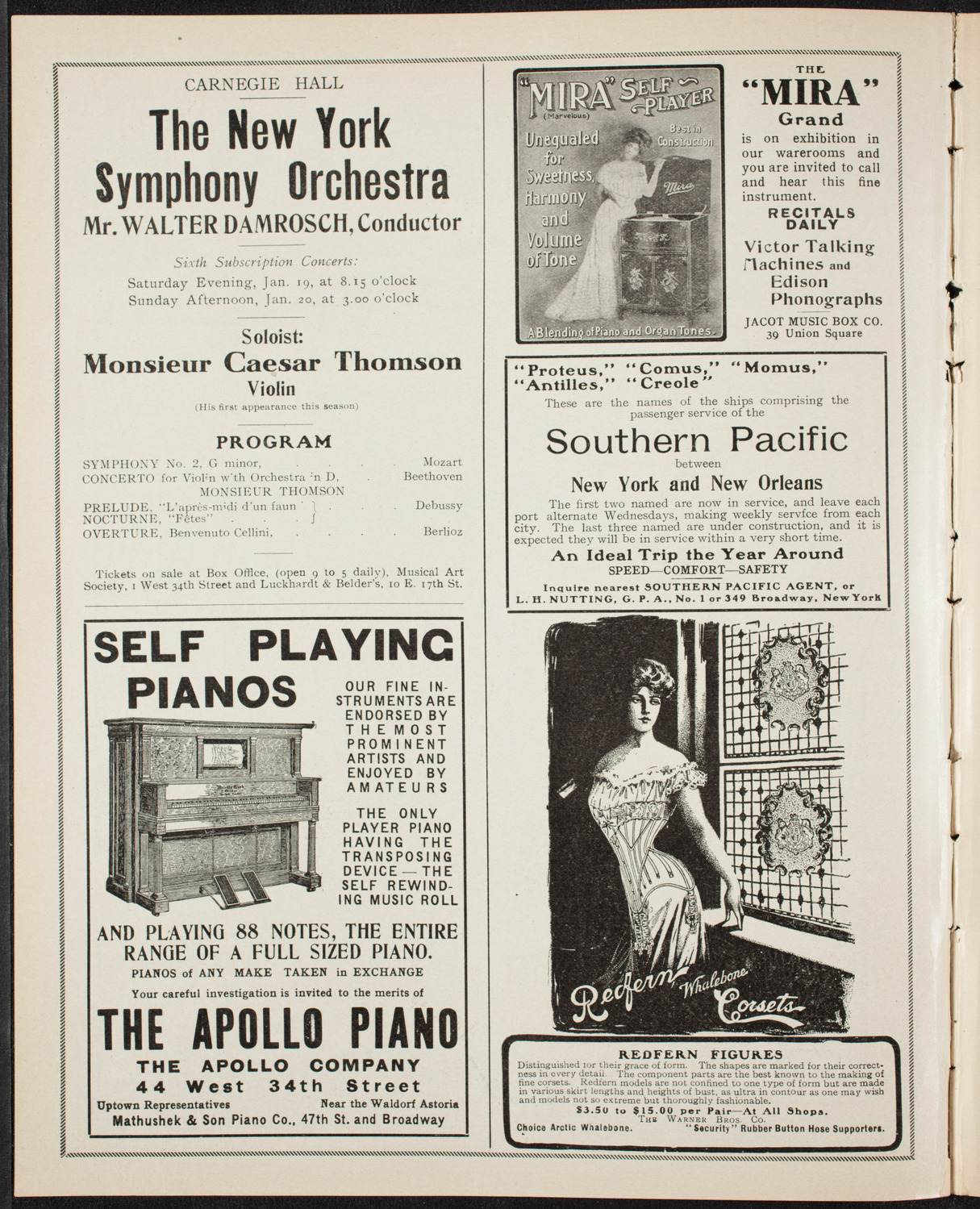 Mieczyslaw Horszowski, Piano, December 30, 1906, program page 2