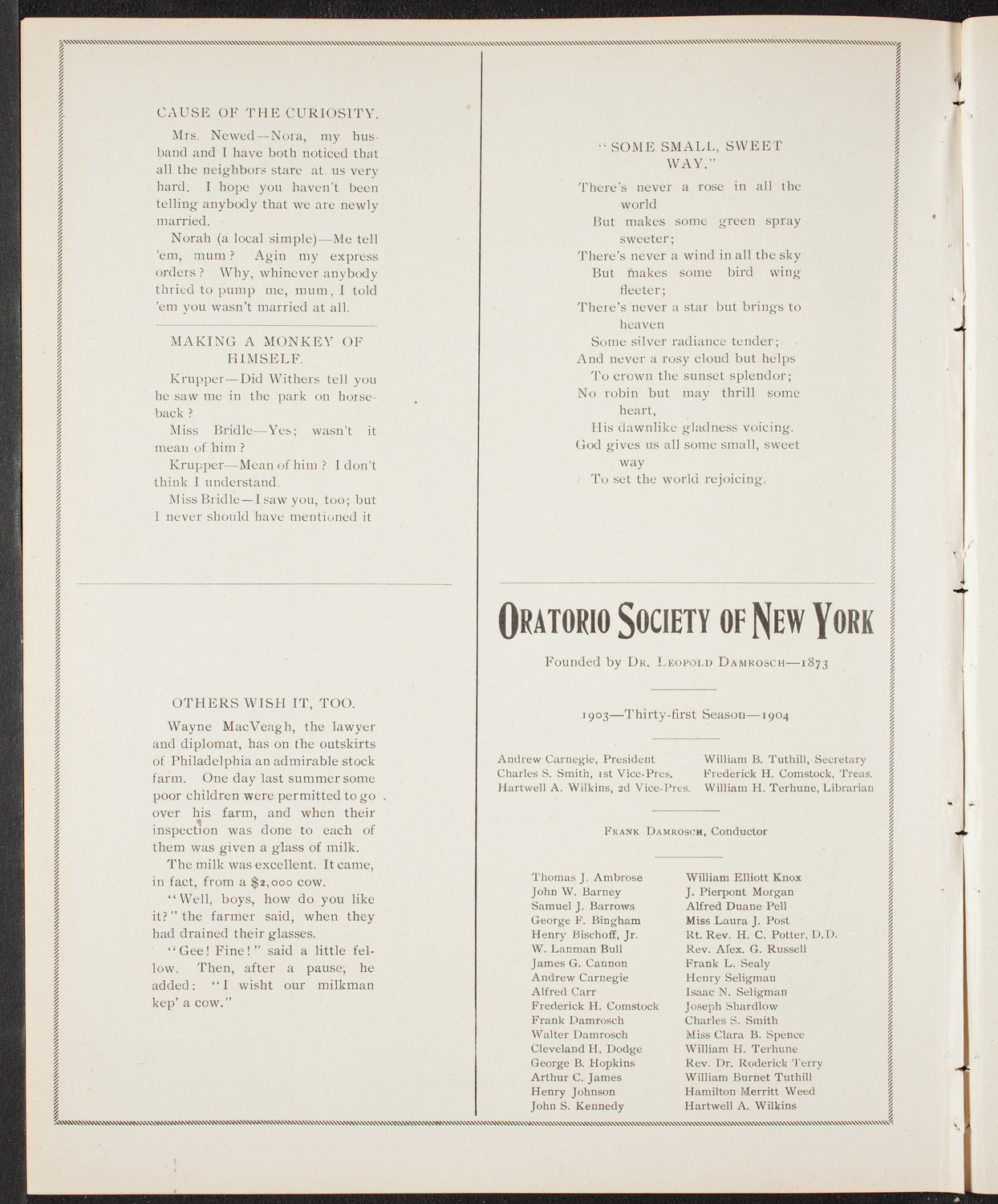 Foresters of America Memorial Services, June 5, 1904, program page 8