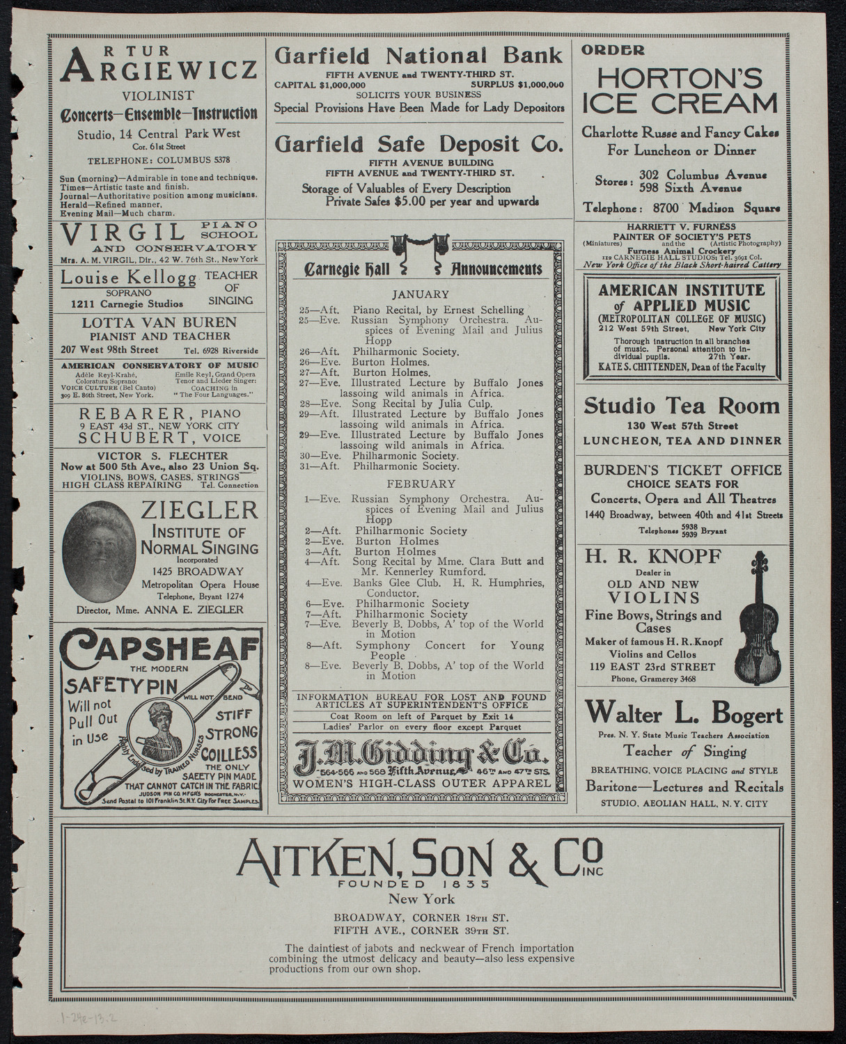 Address by Charles W. Eliot, January 24, 1913, program page 3