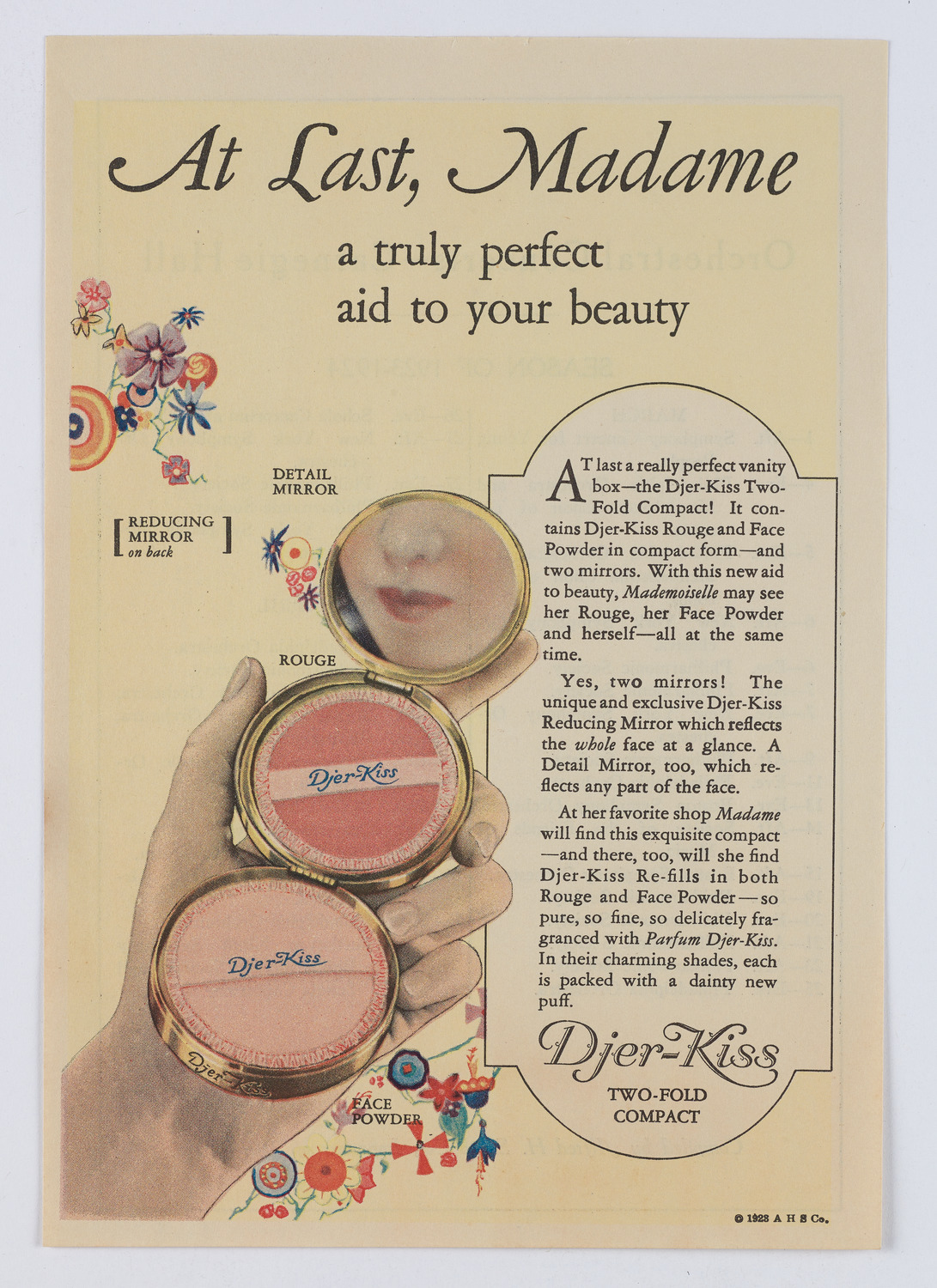 Djer-Kiss Cosmetics Orchestral Concert Schedules, 1924