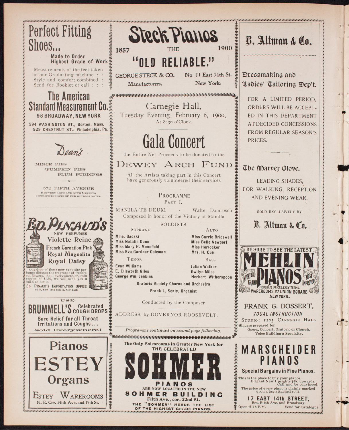 Benefit: Dewey Arch Fund, February 6, 1900, program page 4