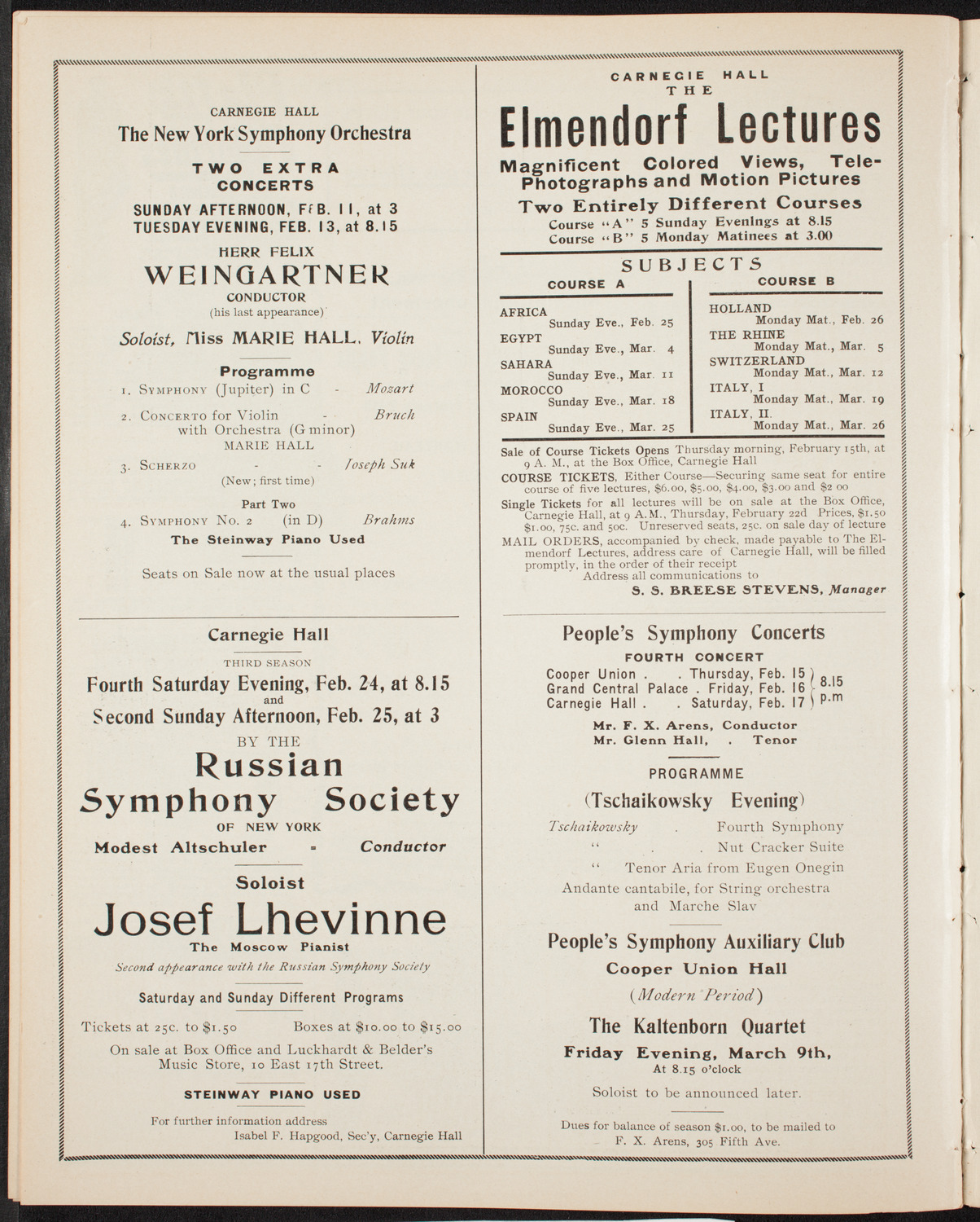New York Philharmonic, February 10, 1906, program page 10