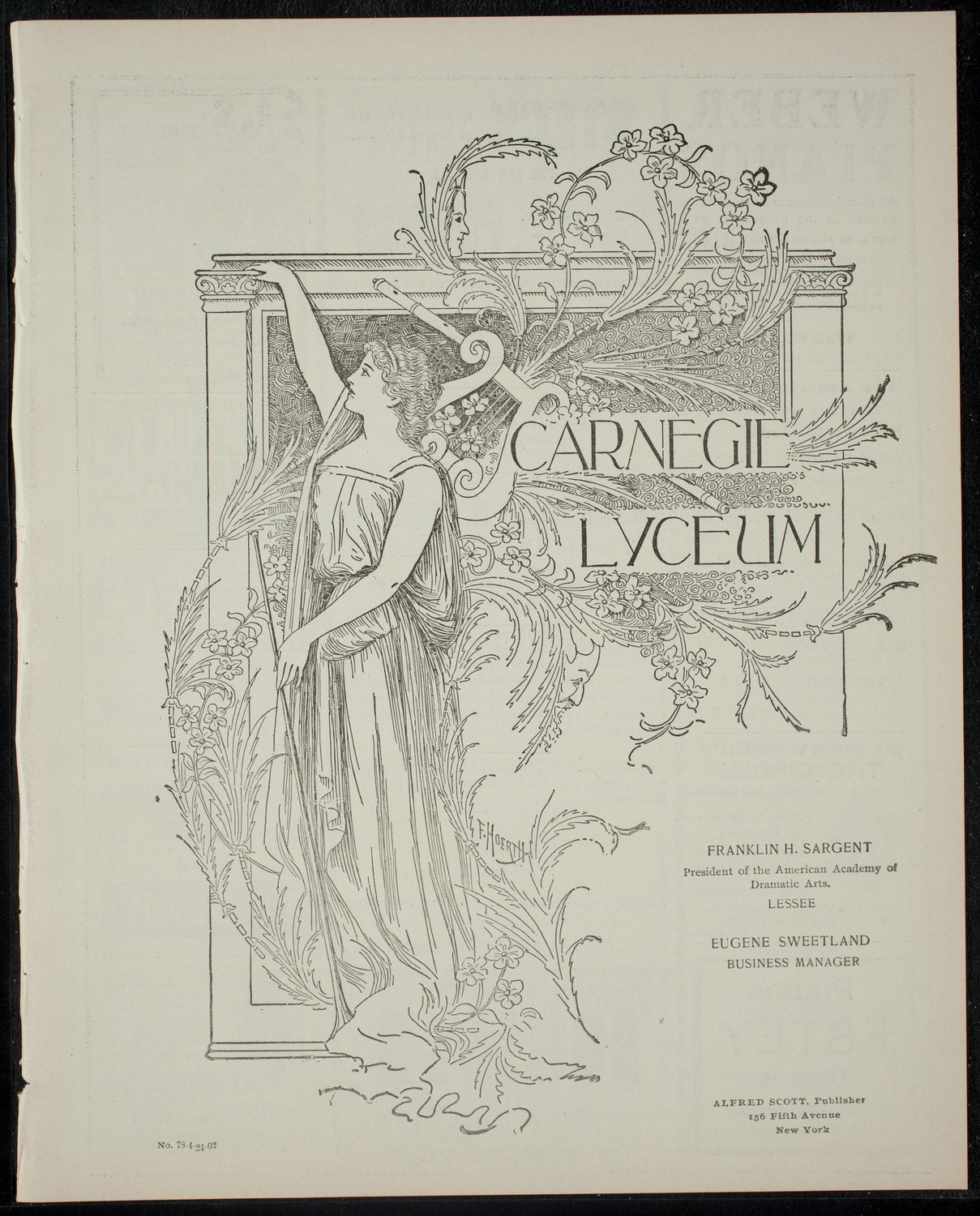 American Academy of the Dramatic Arts Private Dress Rehearsal, April 24, 1902, program page 1