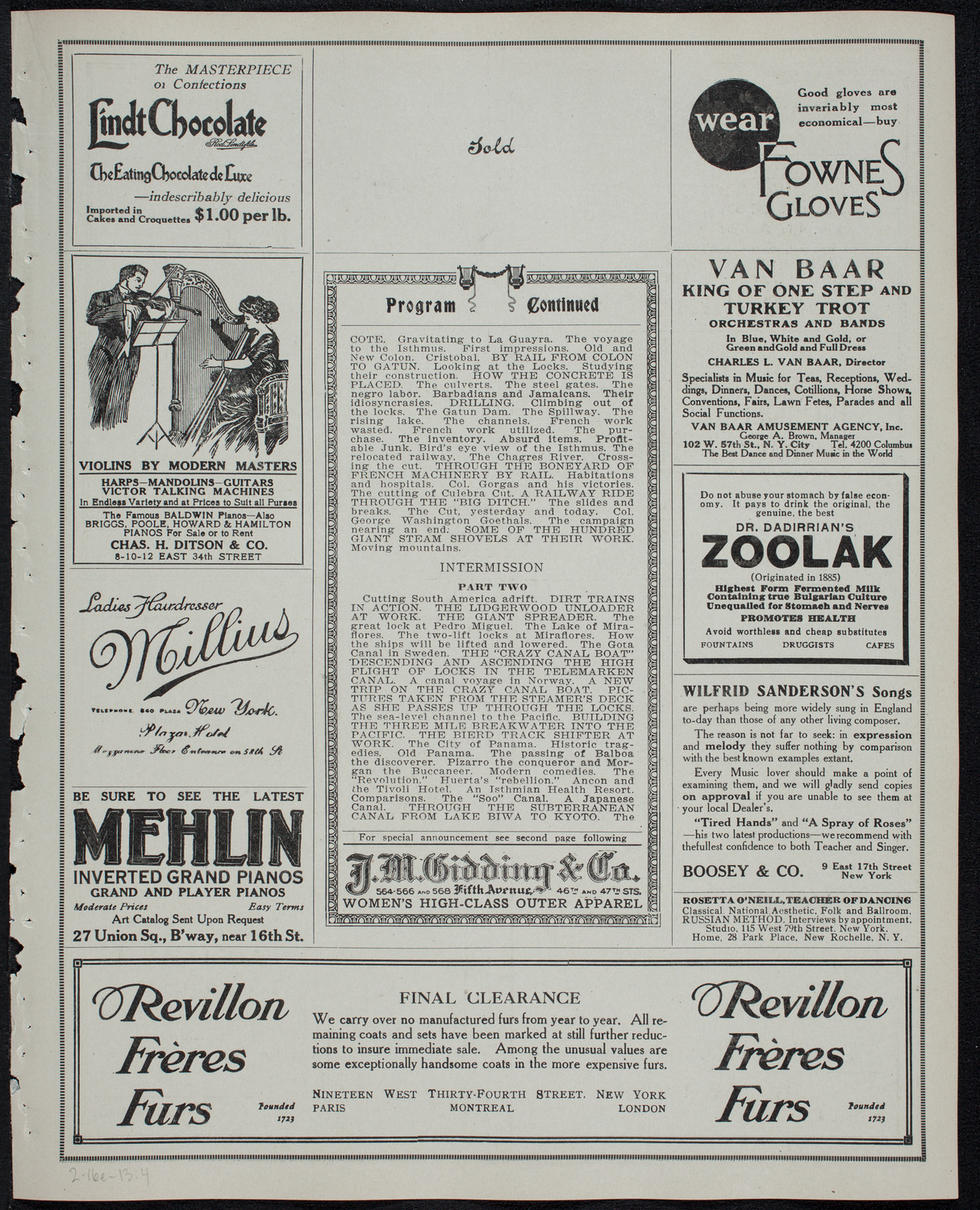 Burton Holmes Travelogue: Panama, February 16, 1913, program page 7