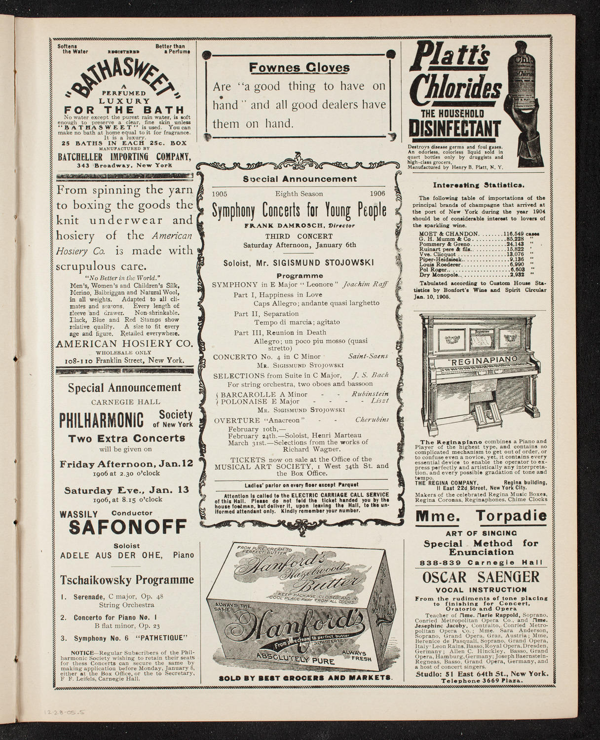 Oratorio Society of New York, December 28, 1905, program page 9
