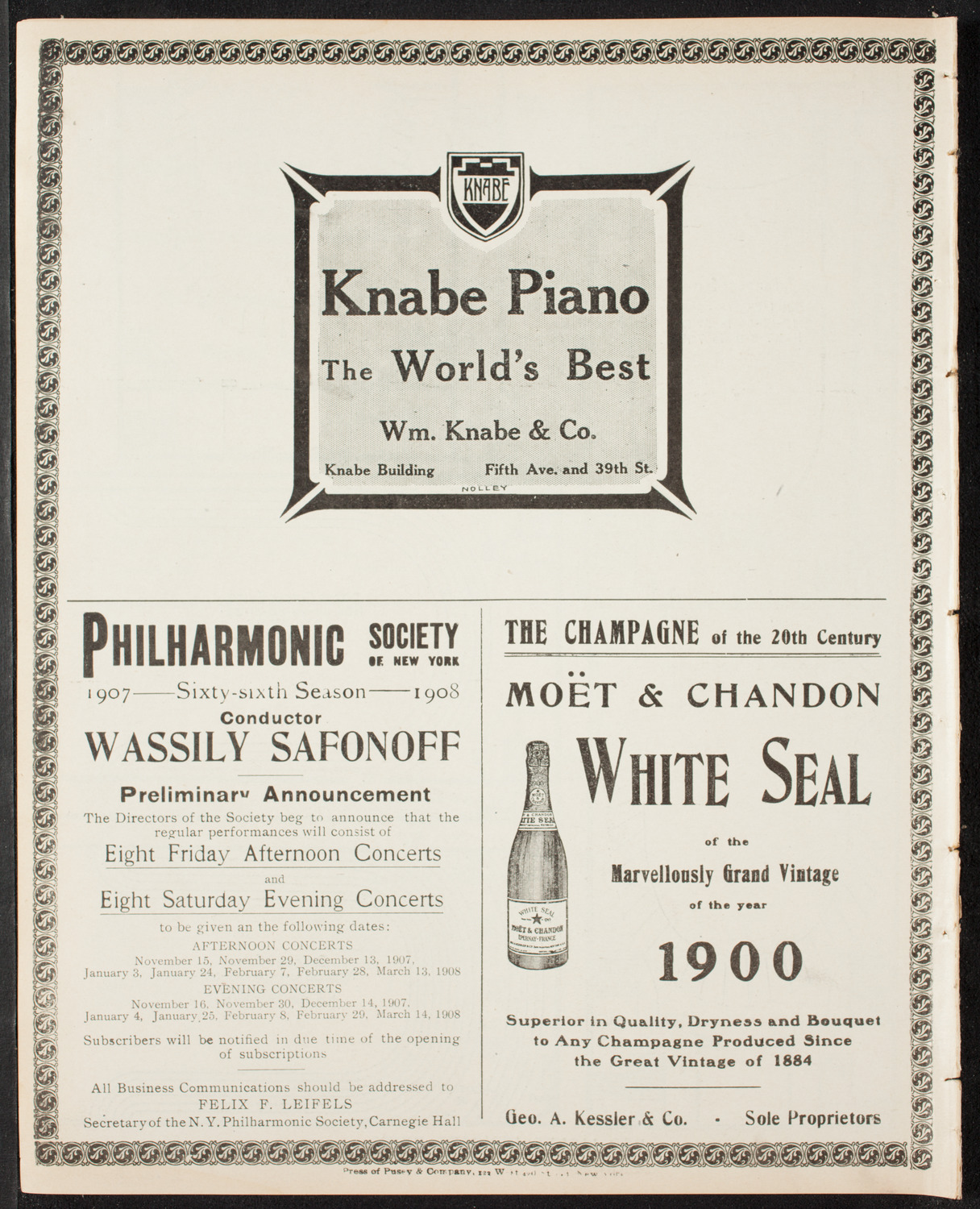 Wiener Männergesangverein (Vienna Male Choral Society), May 9, 1907, program page 12