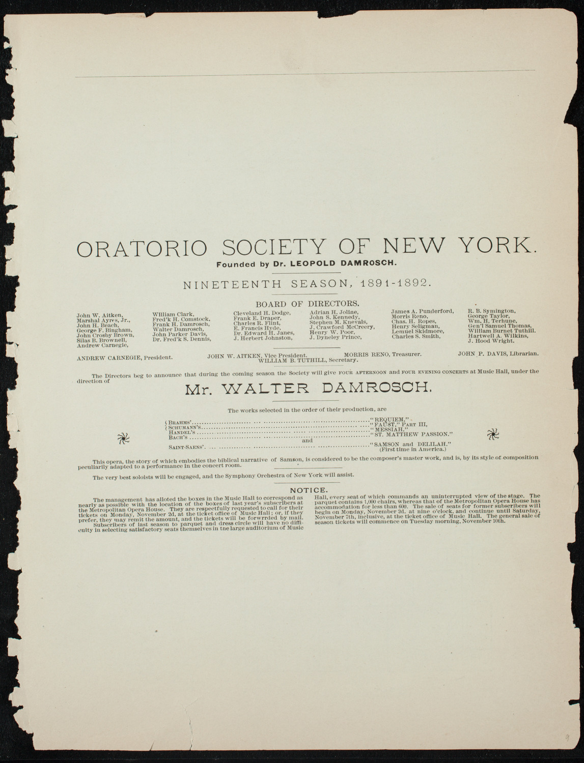 Deutscher Tag Festival, October 4, 1891, program page 9