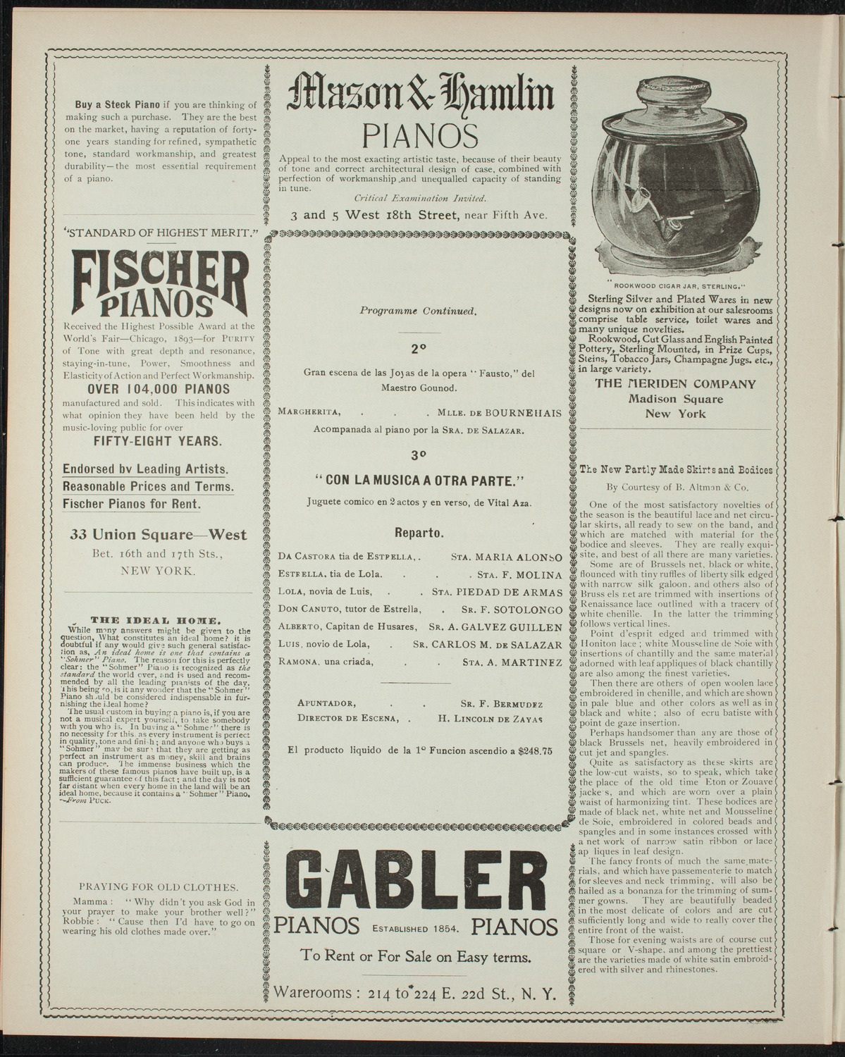 Club Lirico-Dramatico Cubano, March 19, 1898, program page 6