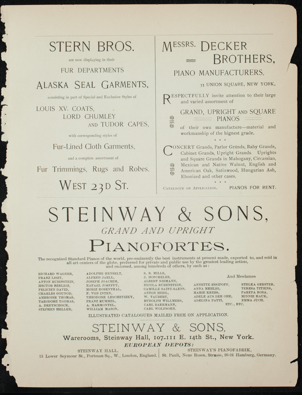 Deutscher Tag Festival, October 4, 1891, program page 7