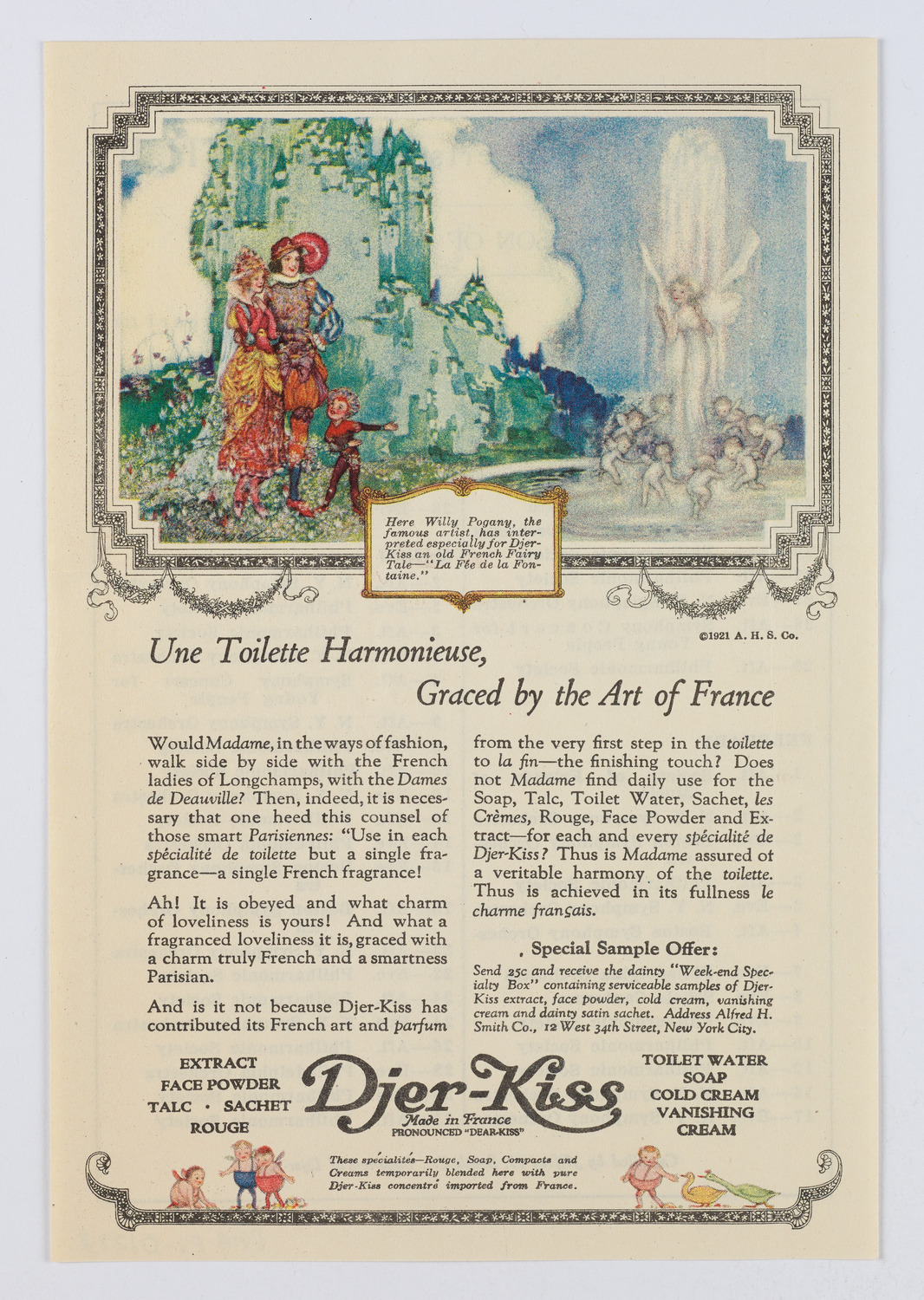 Djer-Kiss Cosmetics Orchestral Concert Schedules, 1922