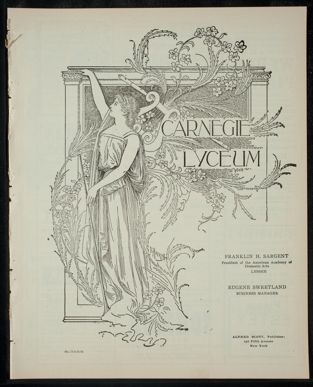 Columbia Varsity Show 1903, March 25, 1903, program page 1