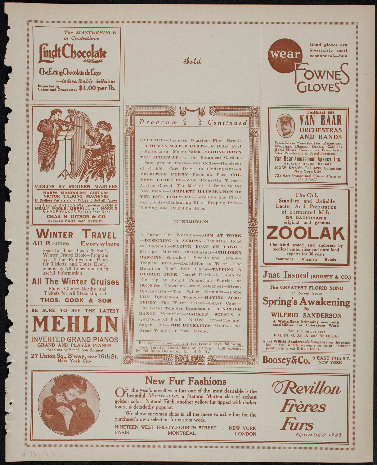 Elmendorf Lecture: Java, November 23, 1913, program page 7