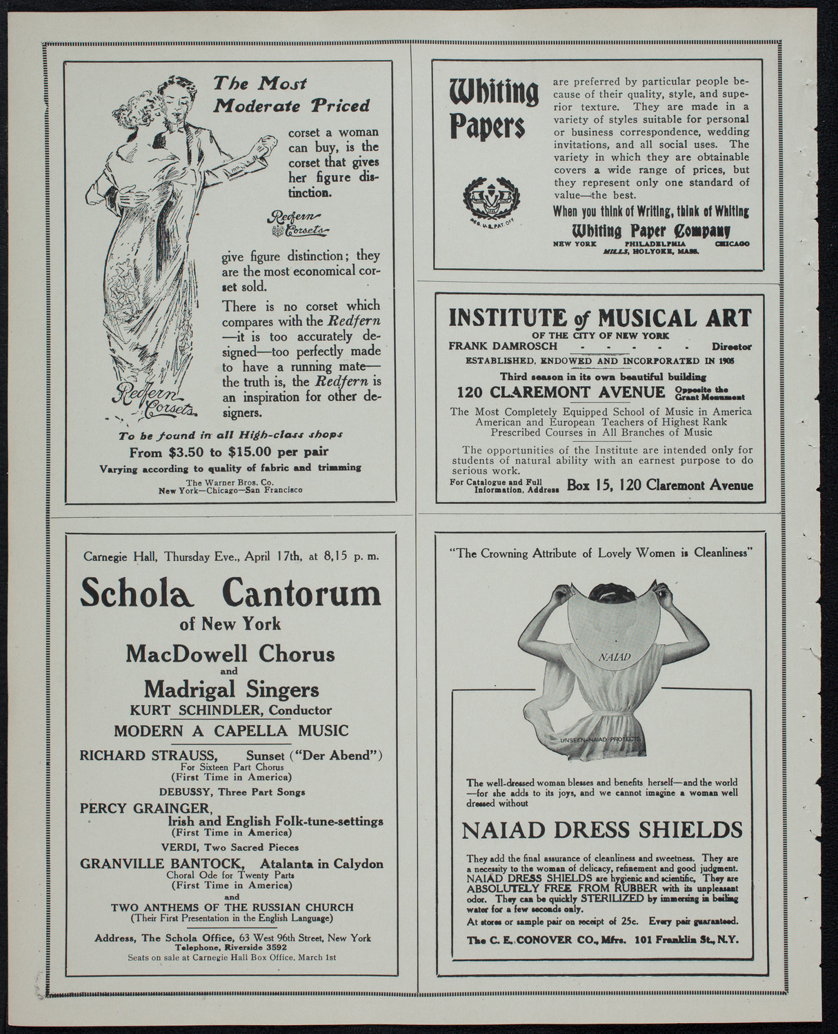New York Philharmonic, March 28, 1913, program page 2