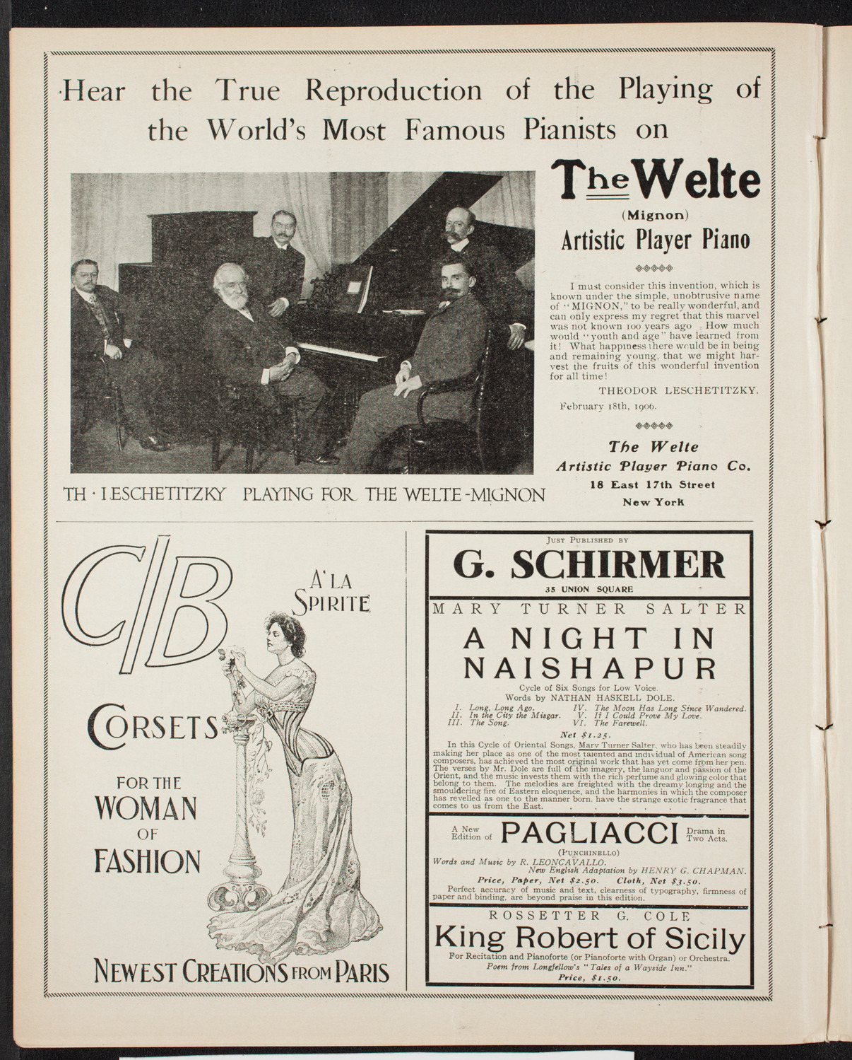 Boston Symphony Orchestra, November 10, 1906, program page 8